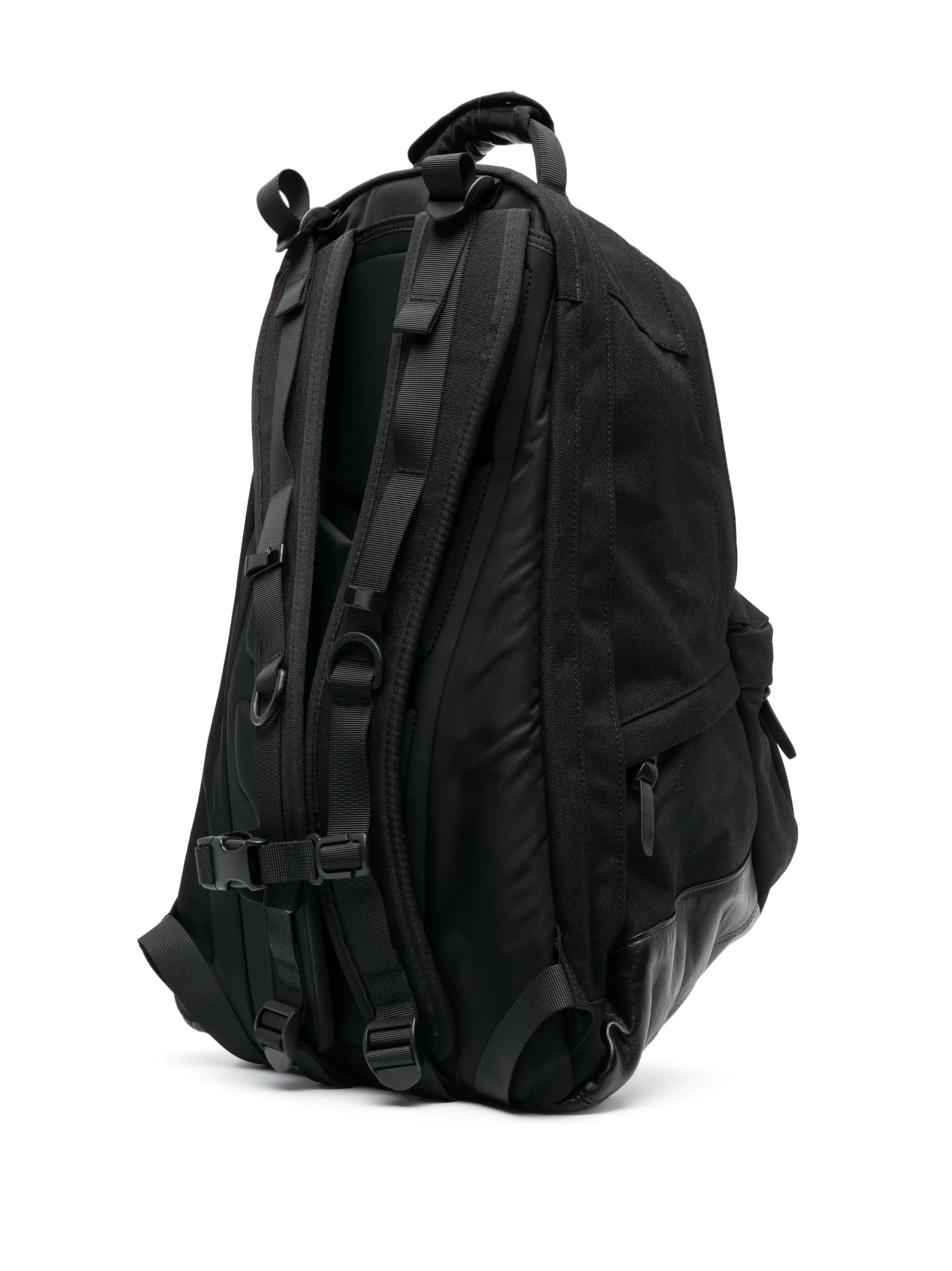 logo-patch leather backpack