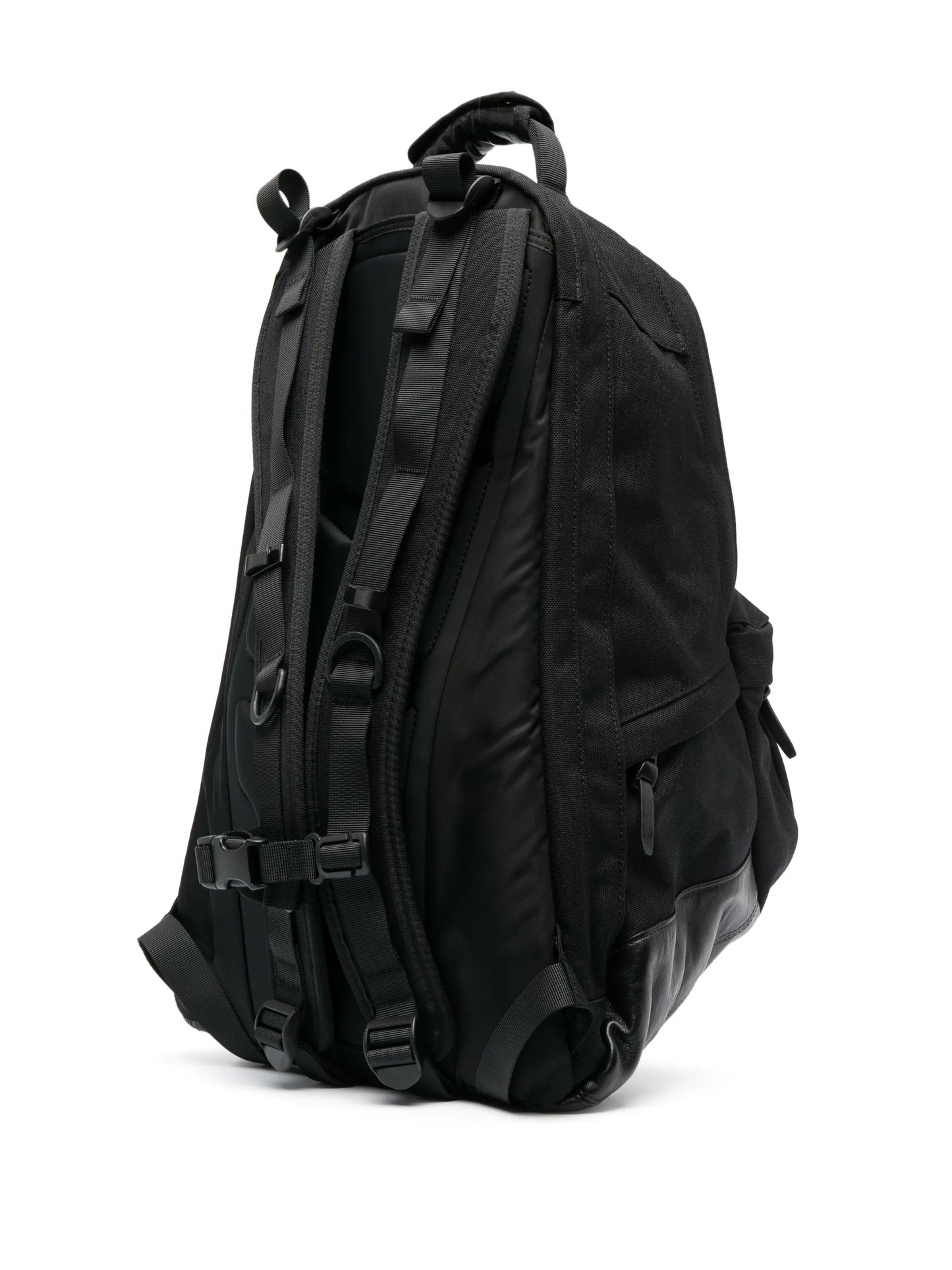 logo-patch leather backpack