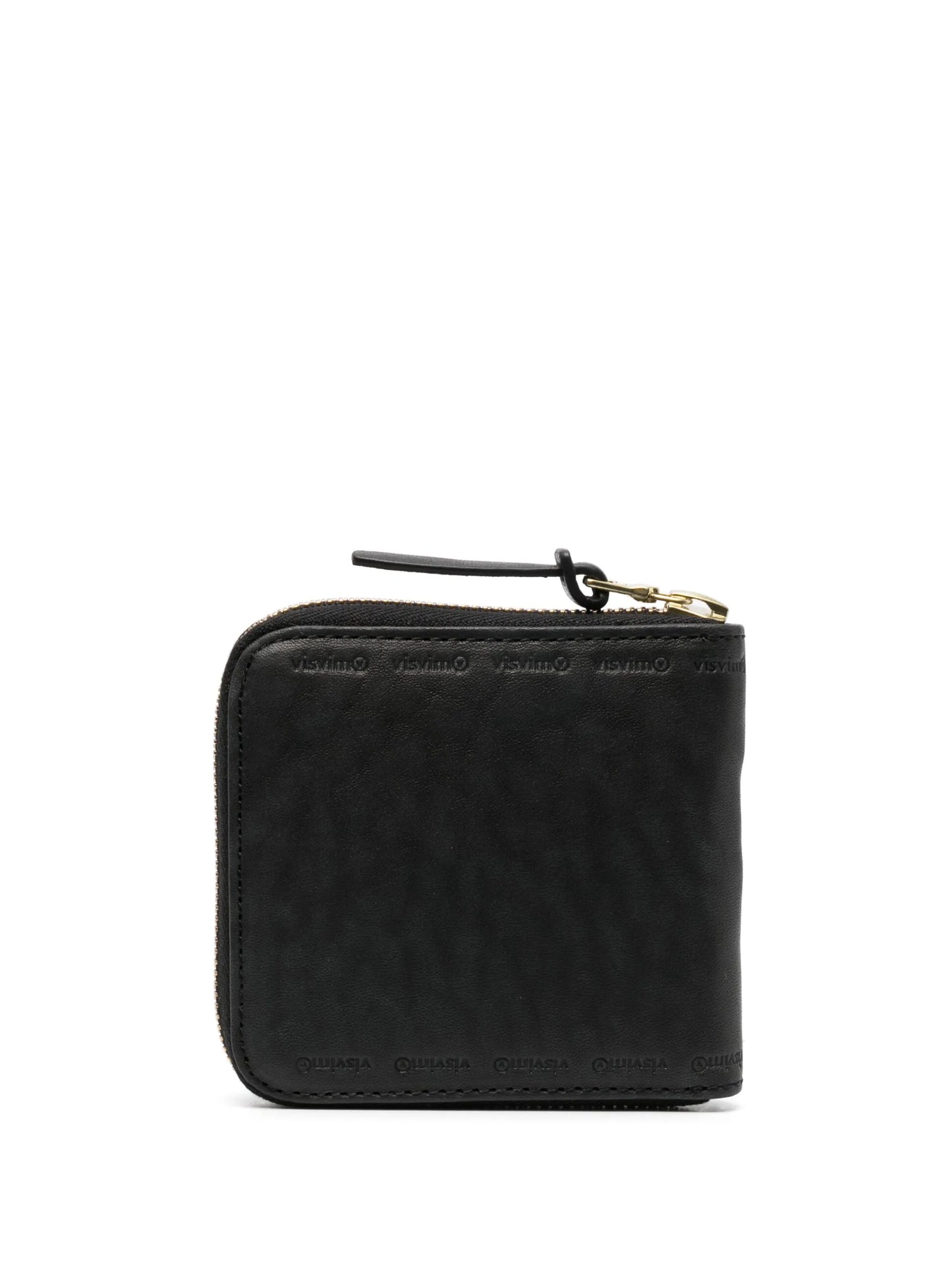 embossed-logo zip-fastening wallet
