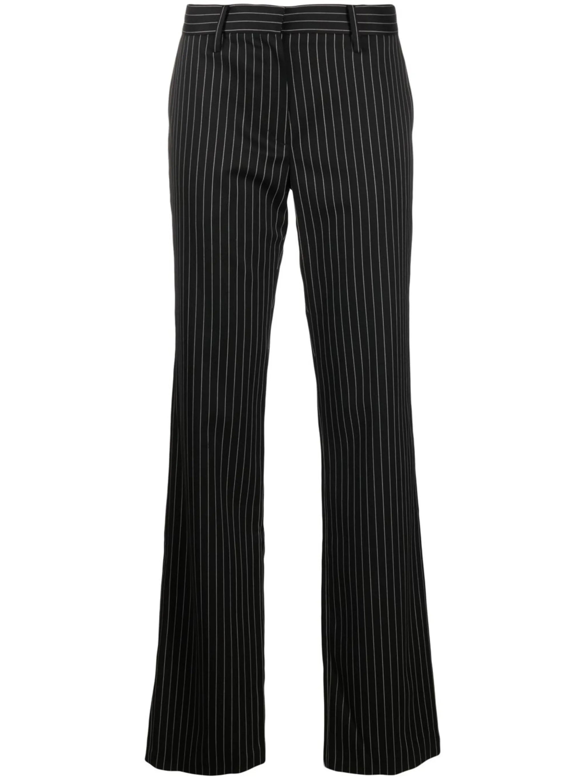 high-waisted pinstripe trousers