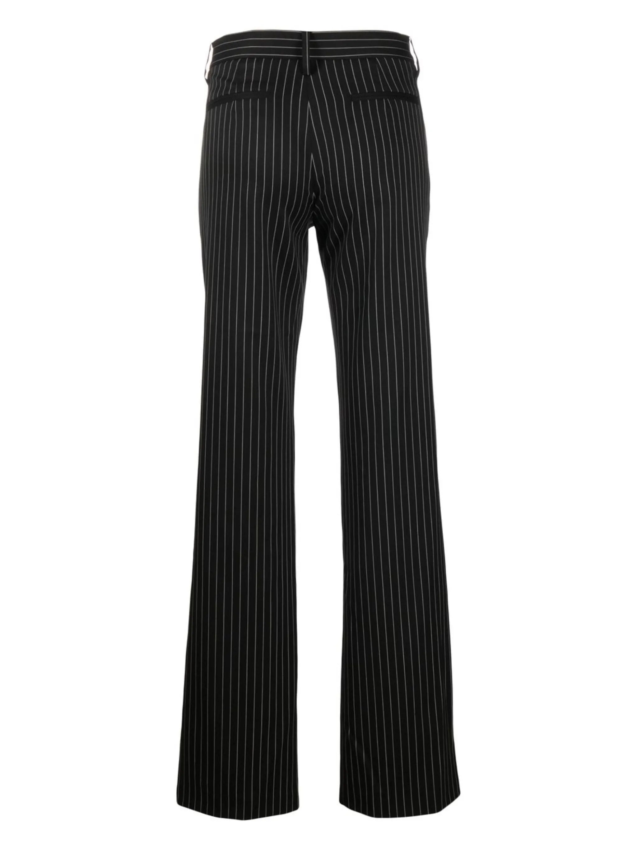 high-waisted pinstripe trousers