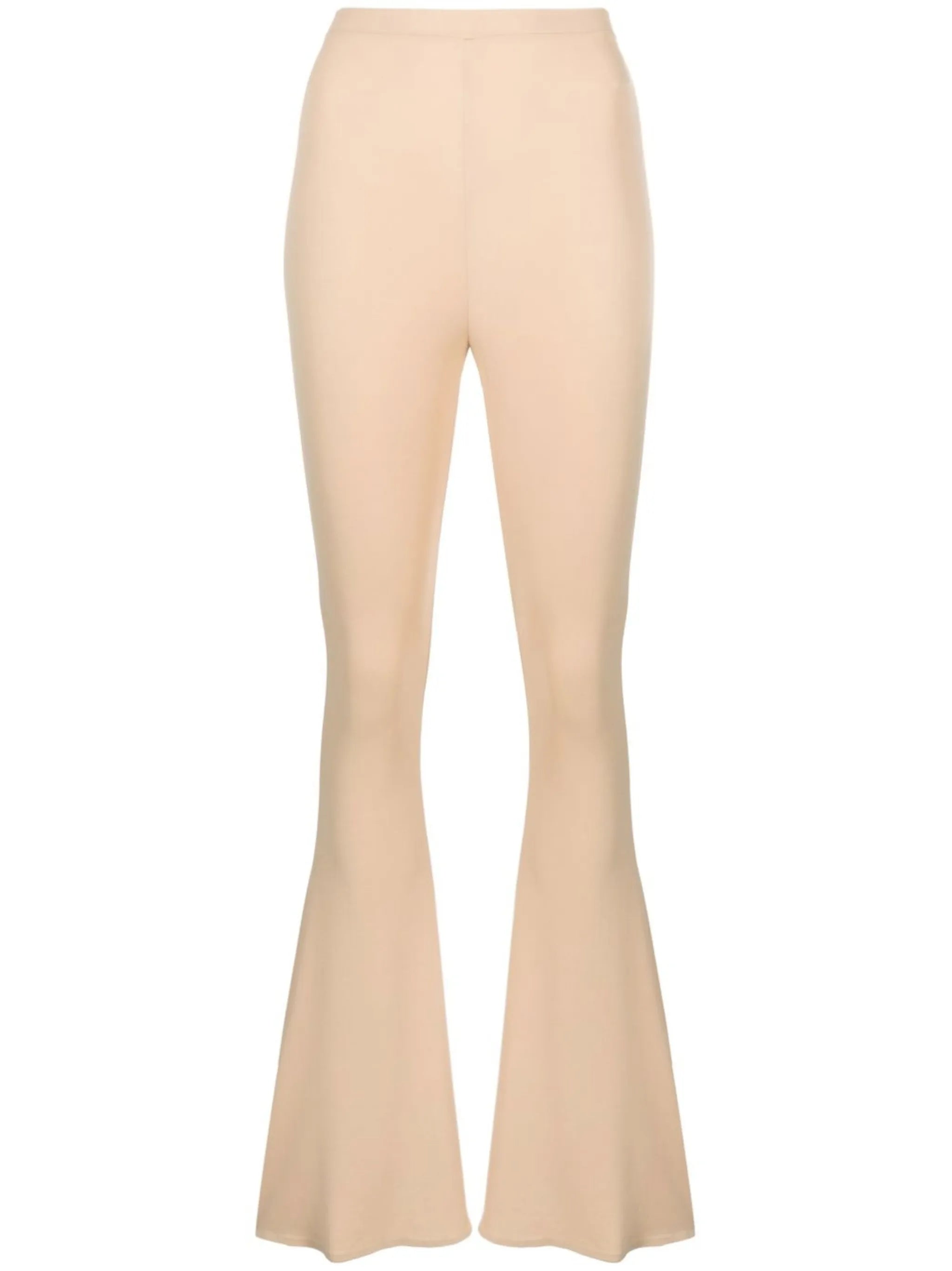 high-waisted flared trousers
