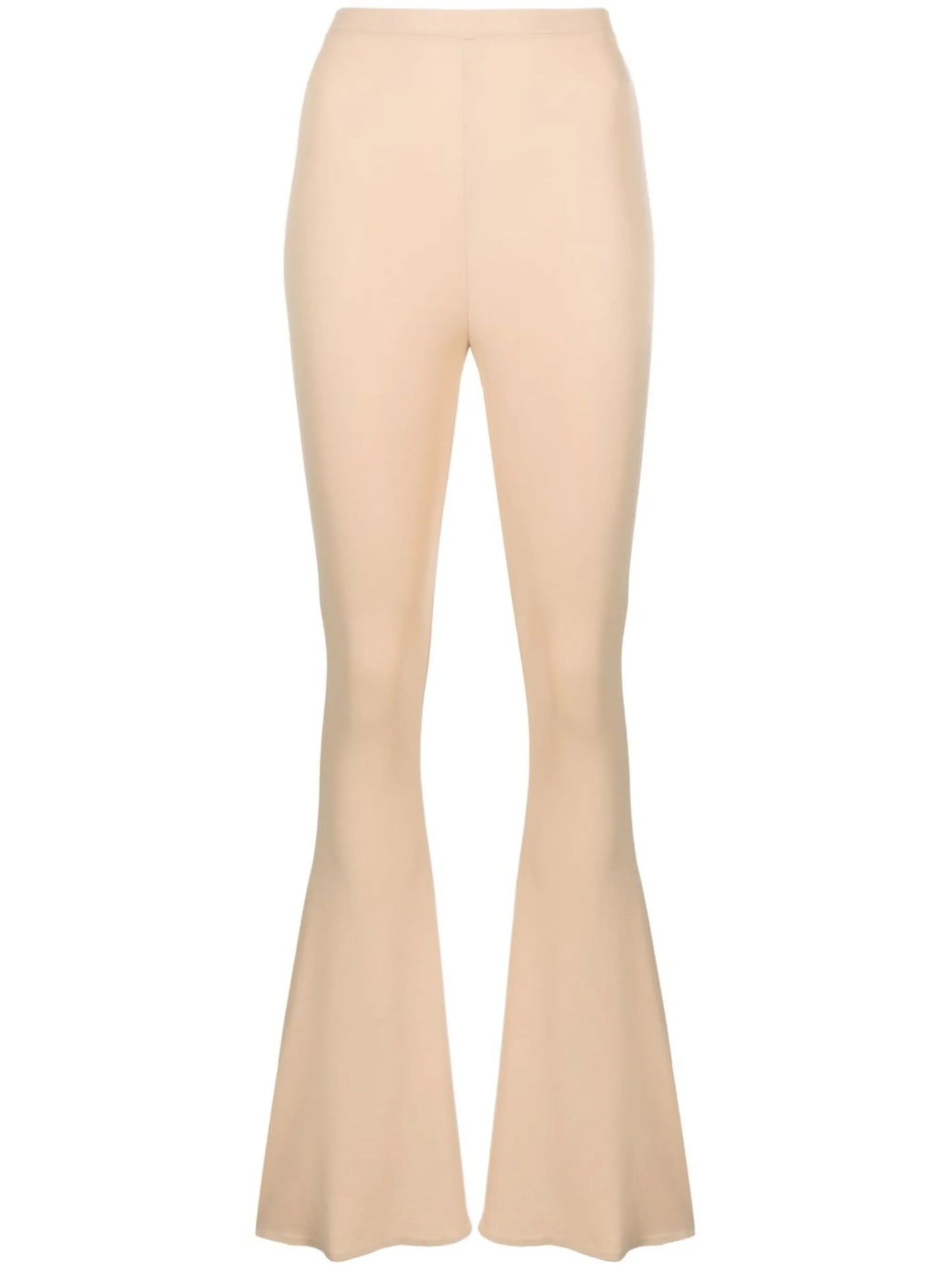 high-waisted flared trousers