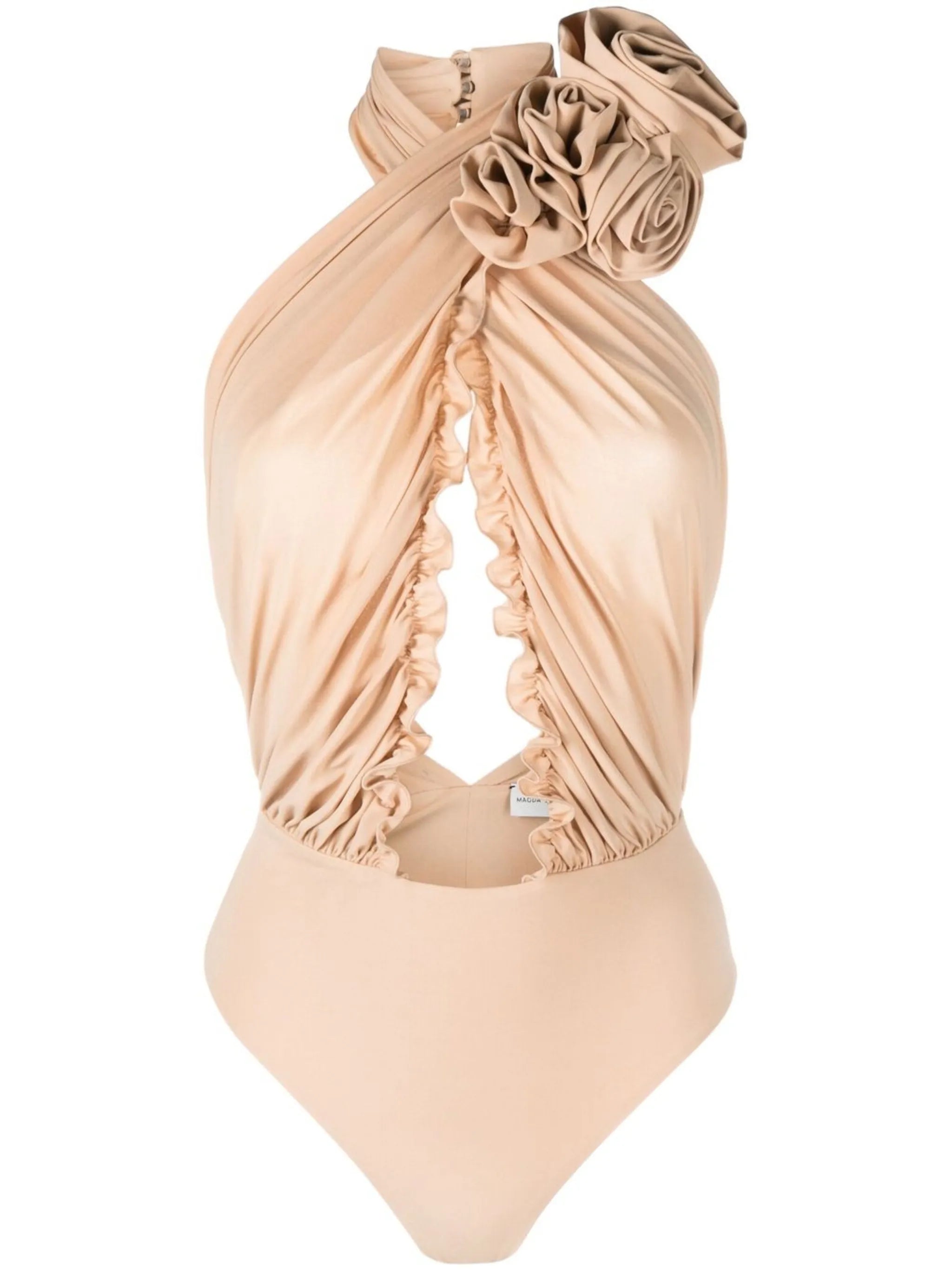 ruffle-detail halterneck bodysuit