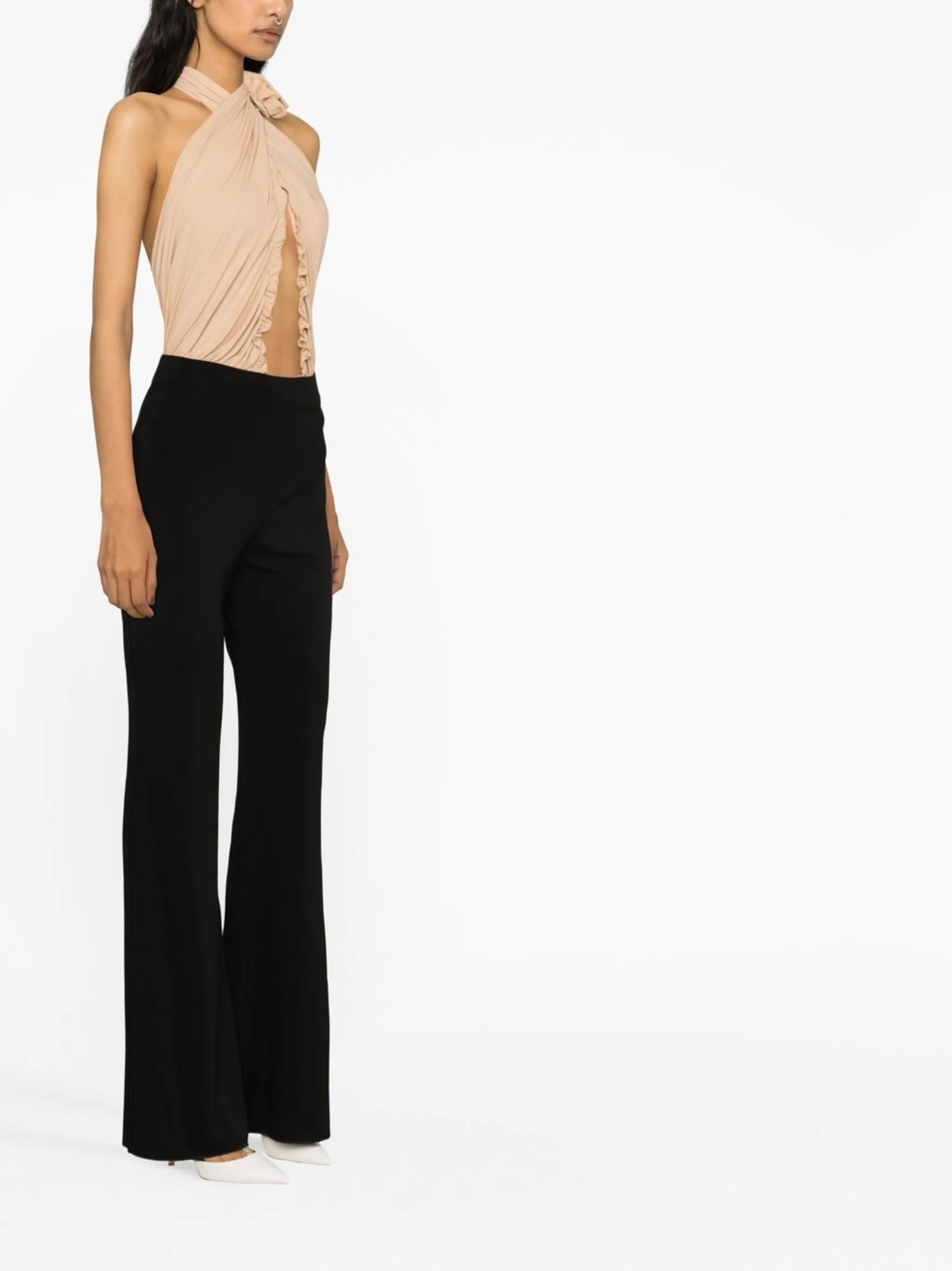 ruffle-detail halterneck bodysuit