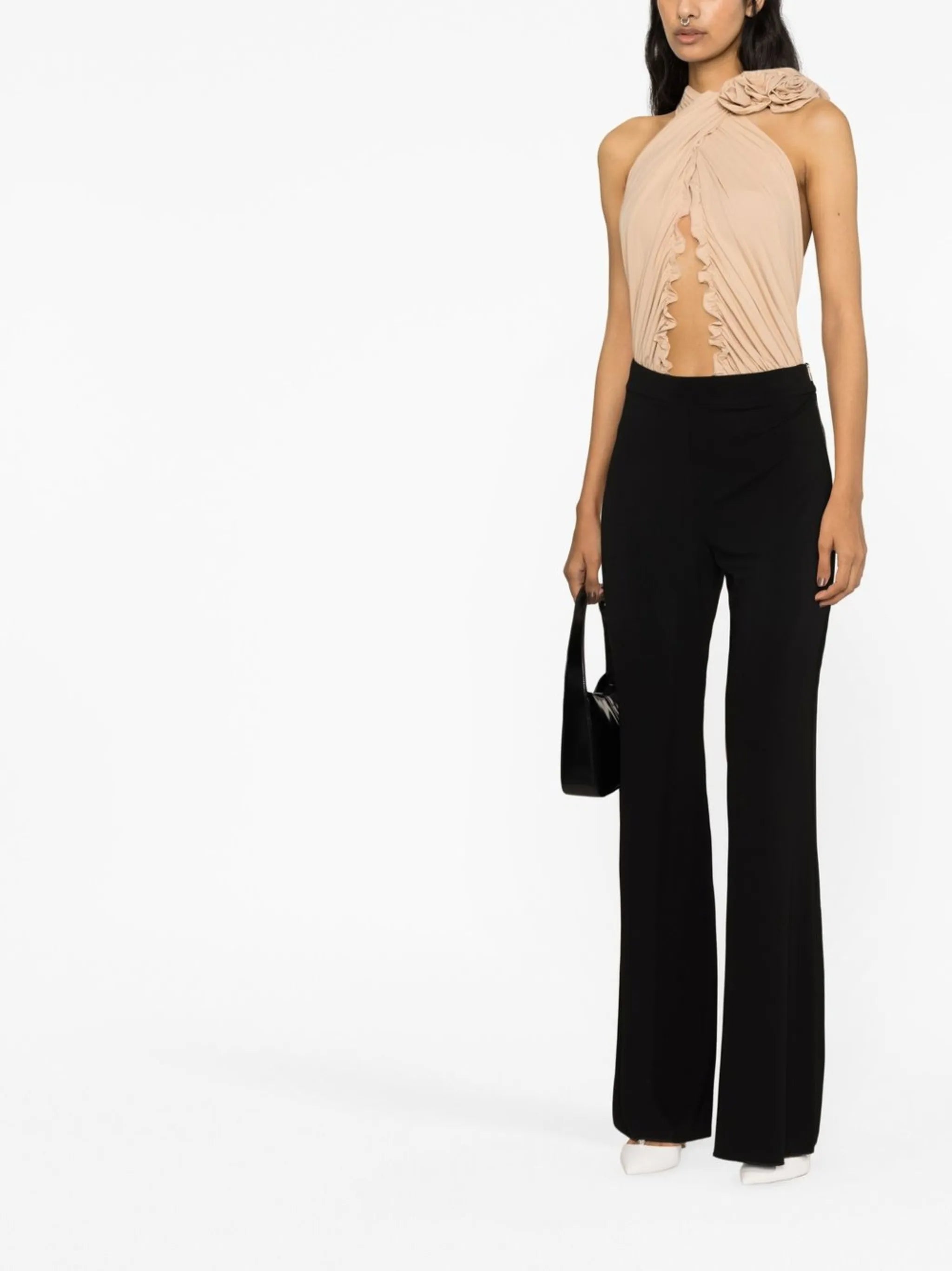 ruffle-detail halterneck bodysuit