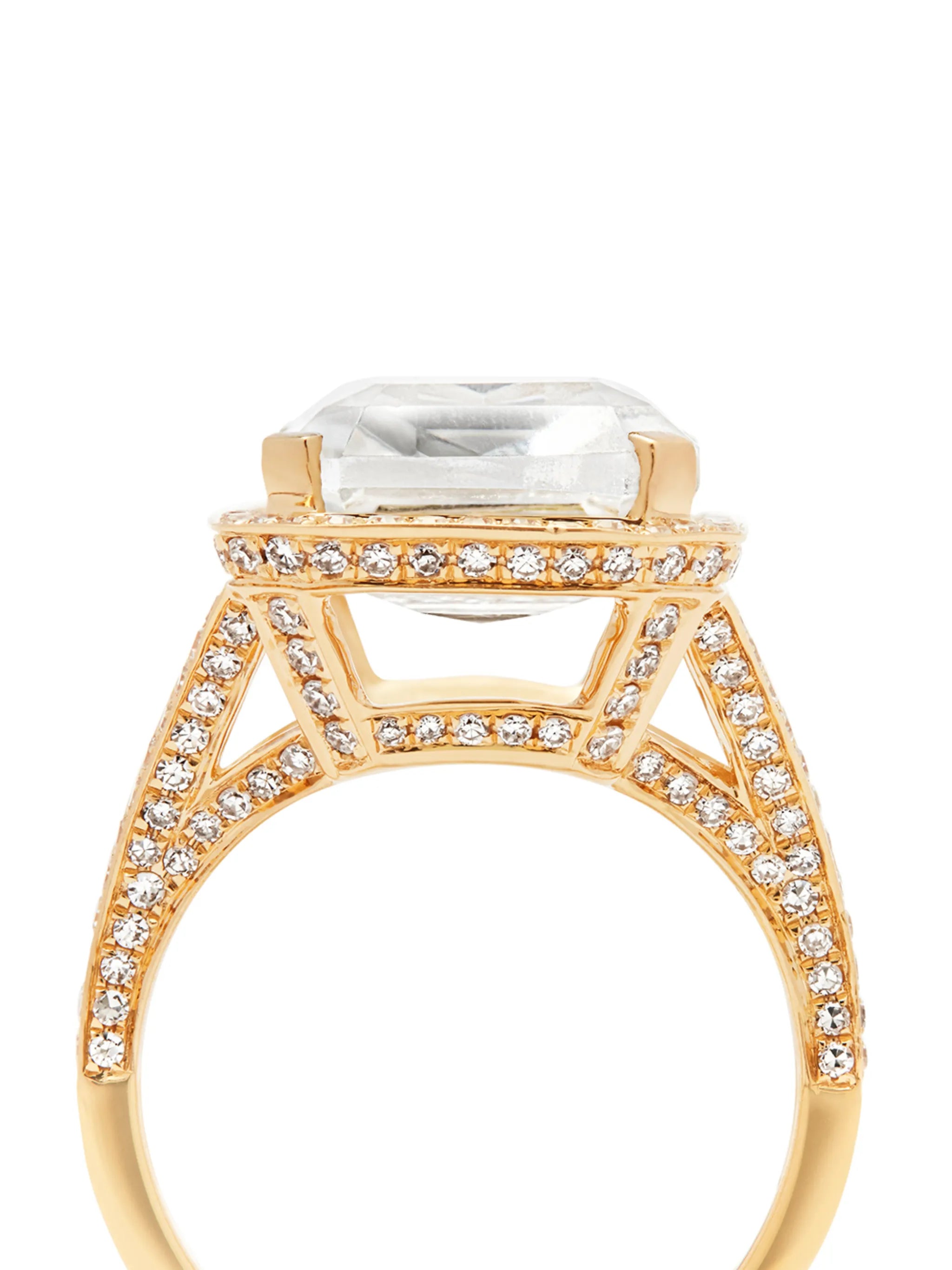 18kt yellow gold Portrait topaz and diamond ring