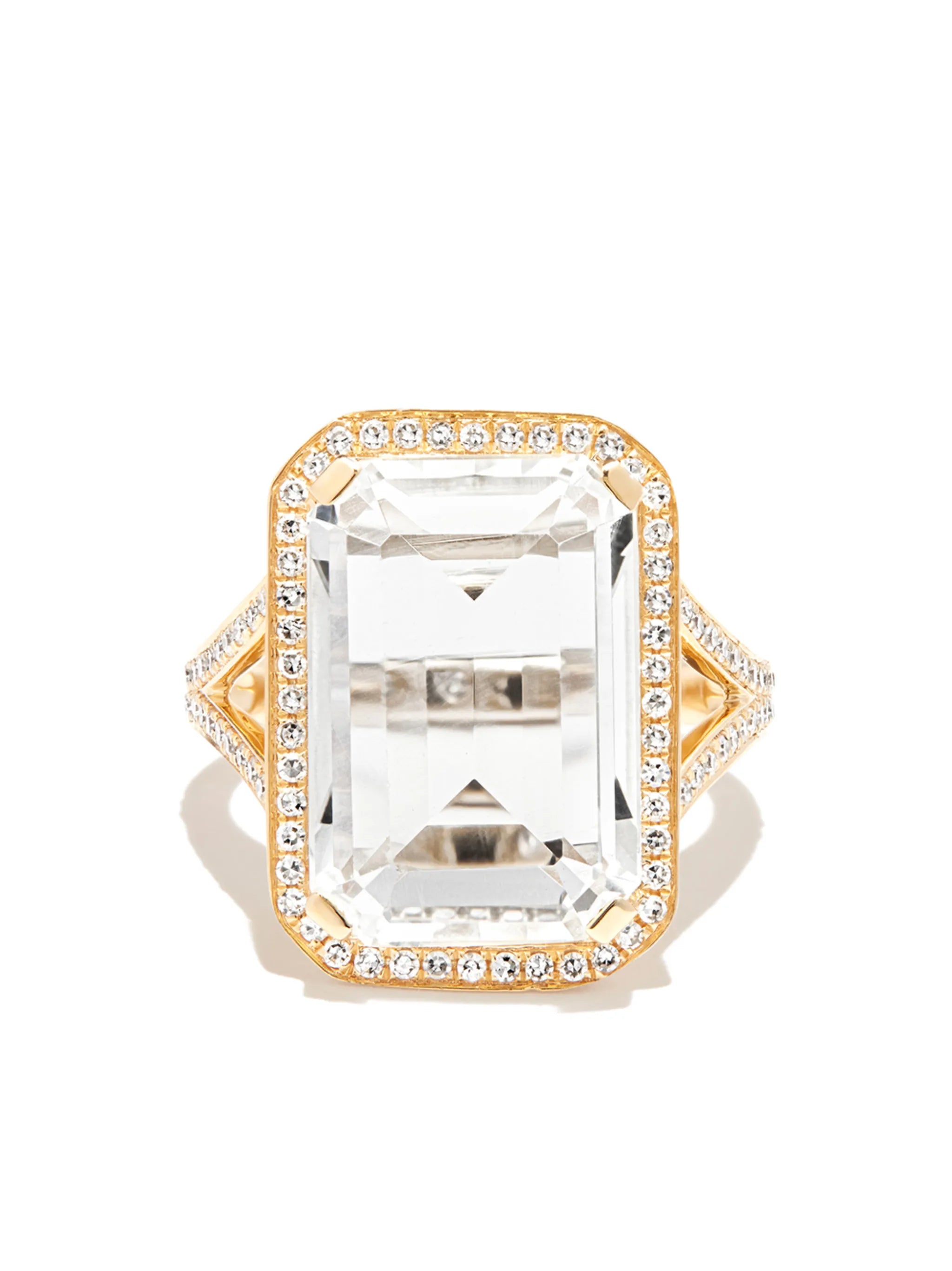 18kt yellow gold Portrait topaz and diamond ring