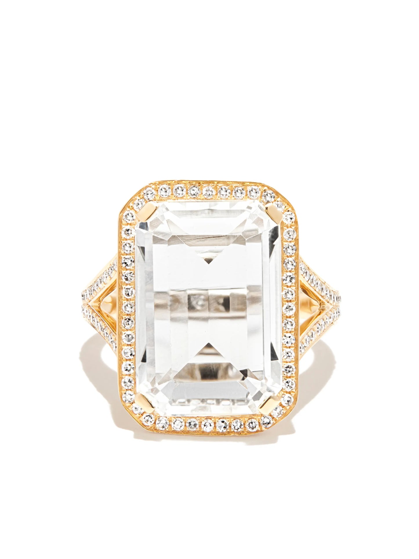 18kt yellow gold Portrait topaz and diamond ring