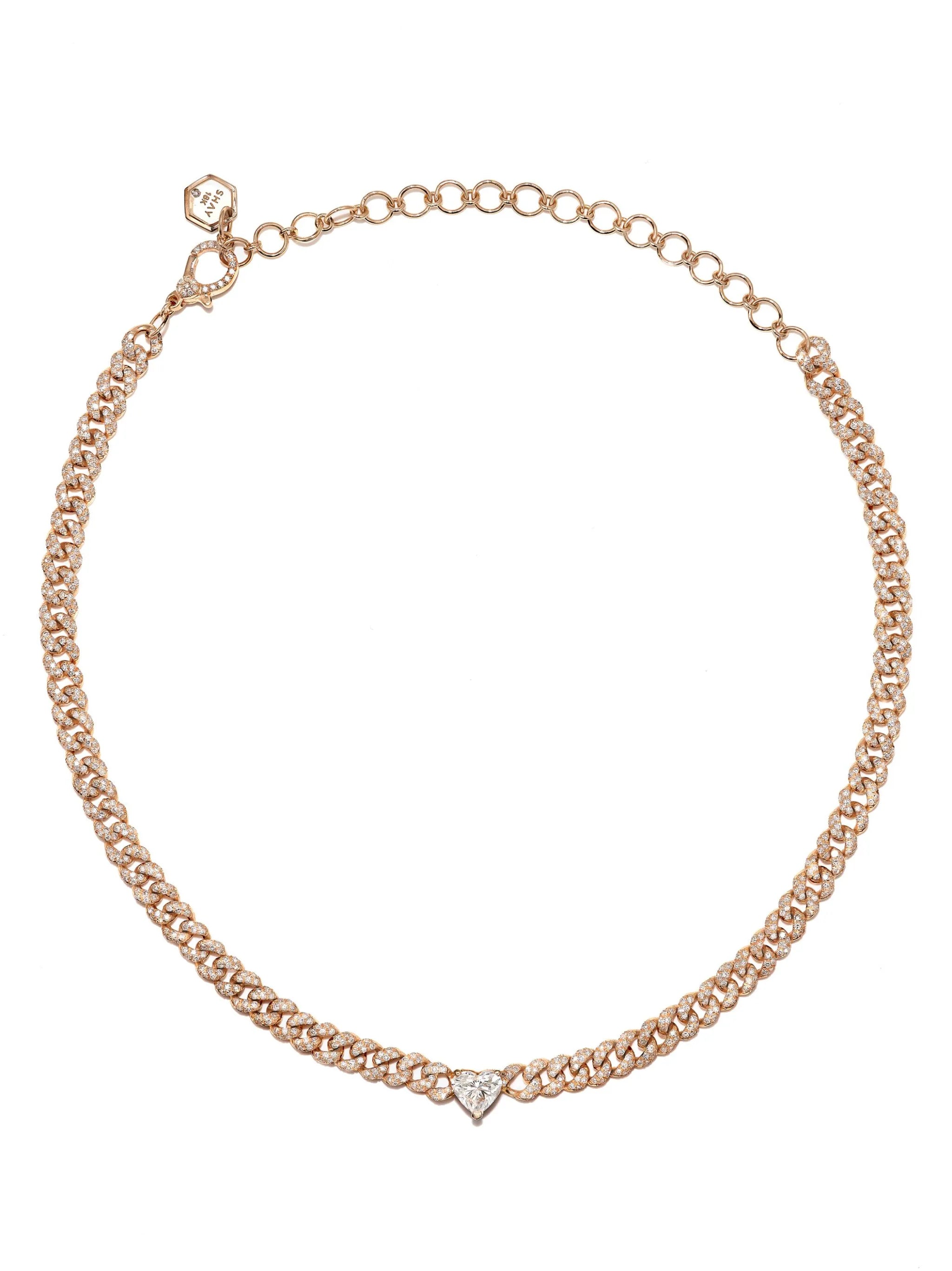18kt yellow gold diamond pendant choker