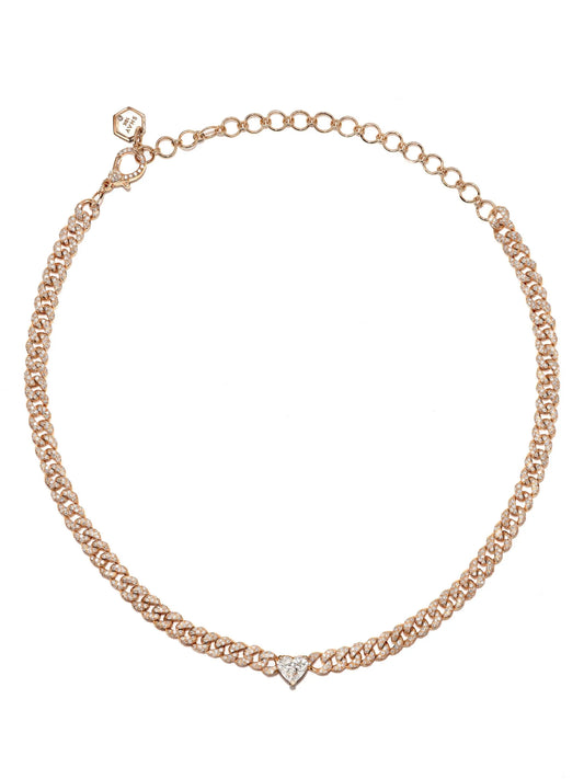 18kt yellow gold diamond pendant choker