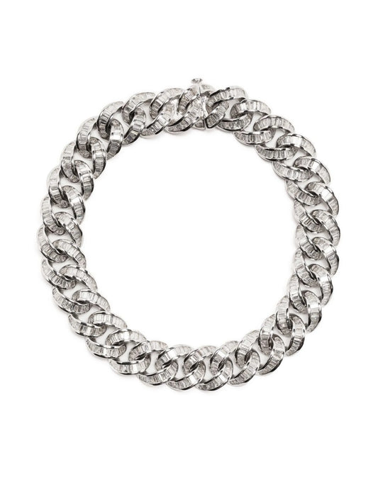 18K white gold diamond chain-link bracelet