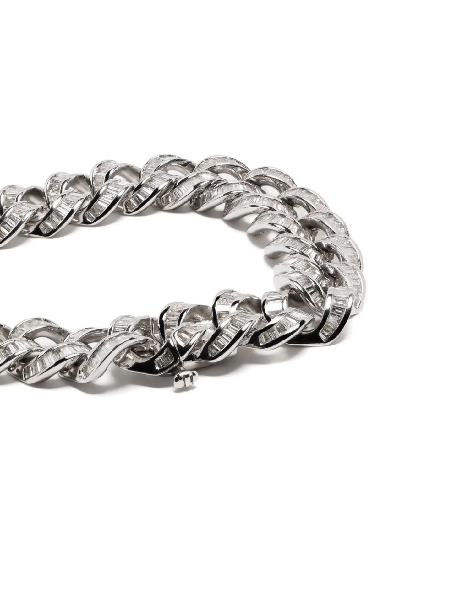 18kt white gold diamond chain-link bracelet