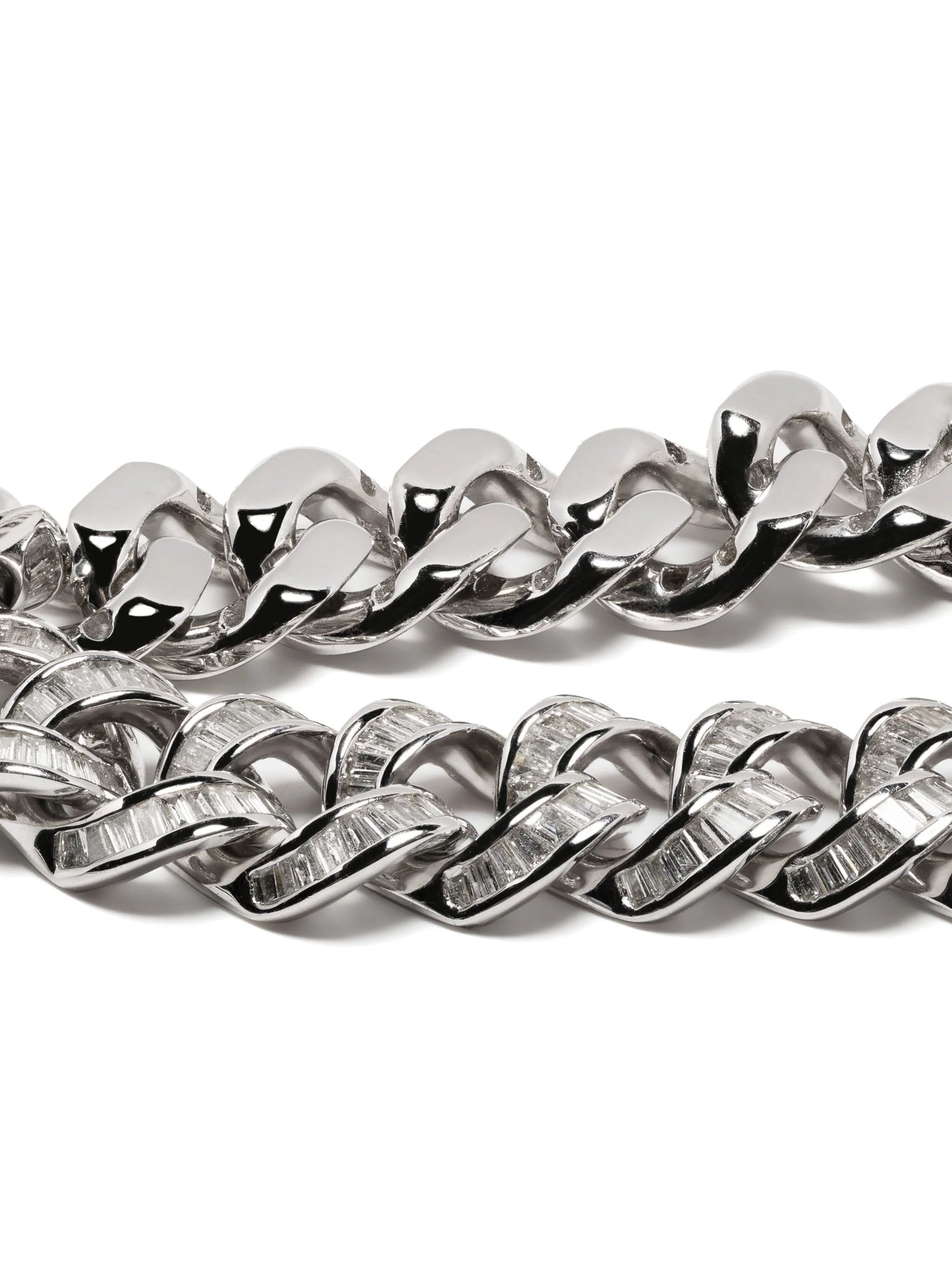 18kt white gold diamond chain-link bracelet