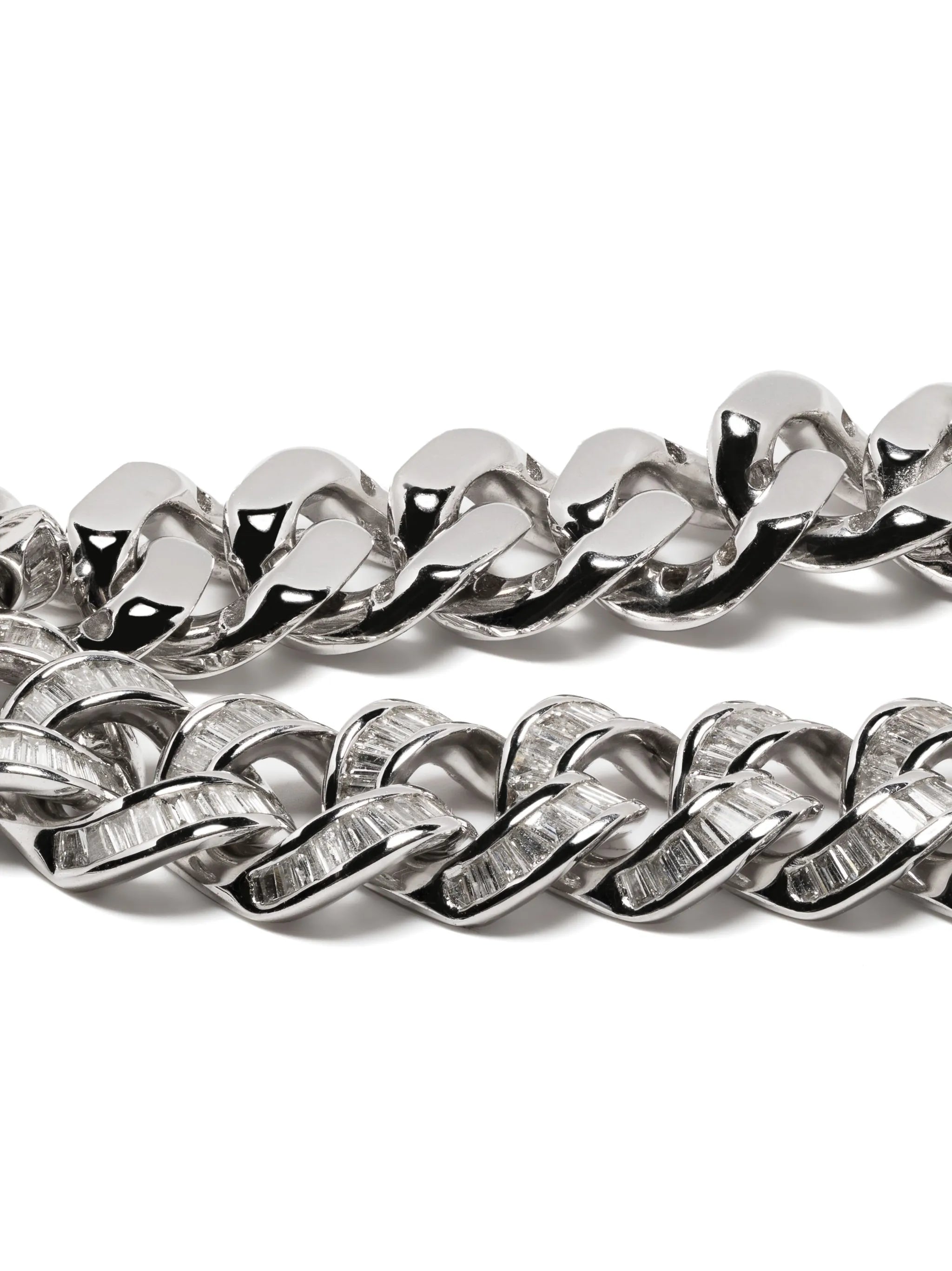 18K white gold diamond chain-link bracelet
