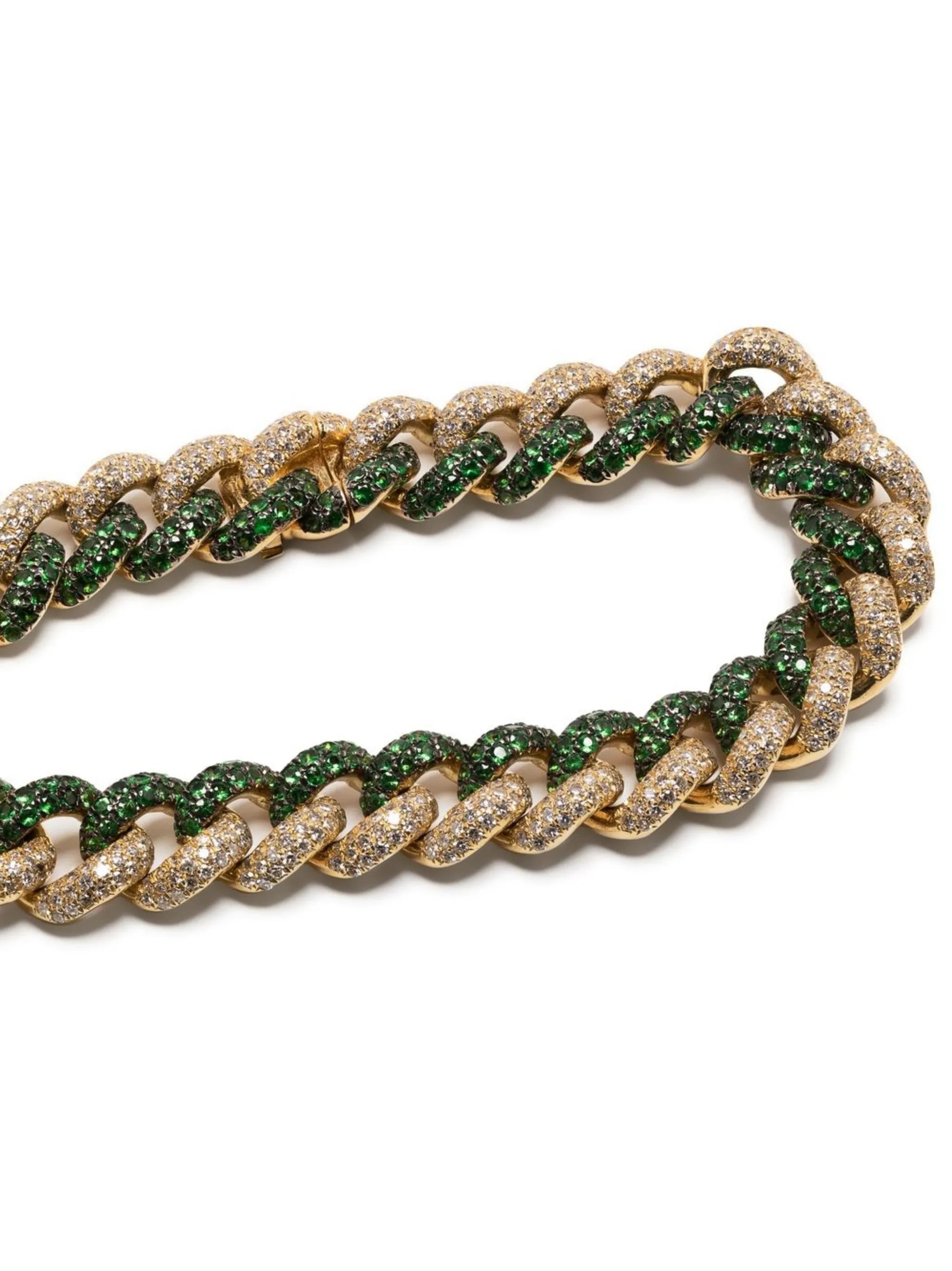 18K yellow gold diamond chain-link bracelet