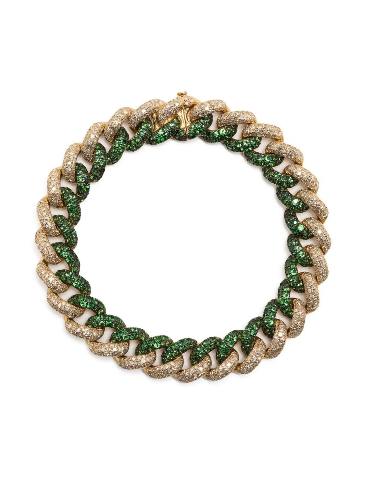 18K yellow gold diamond chain-link bracelet