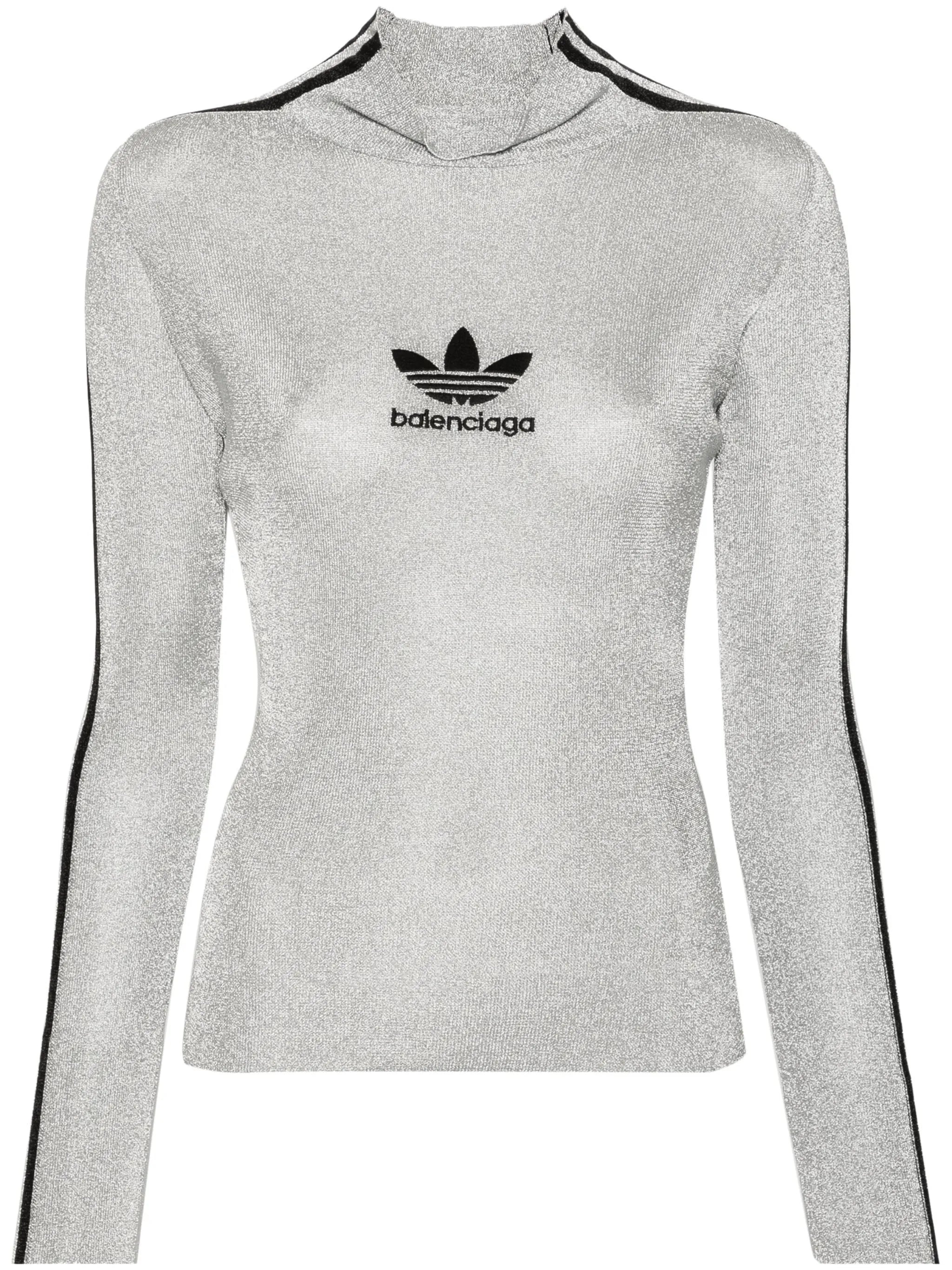 x Adidas mock-nec lurex T-shirt