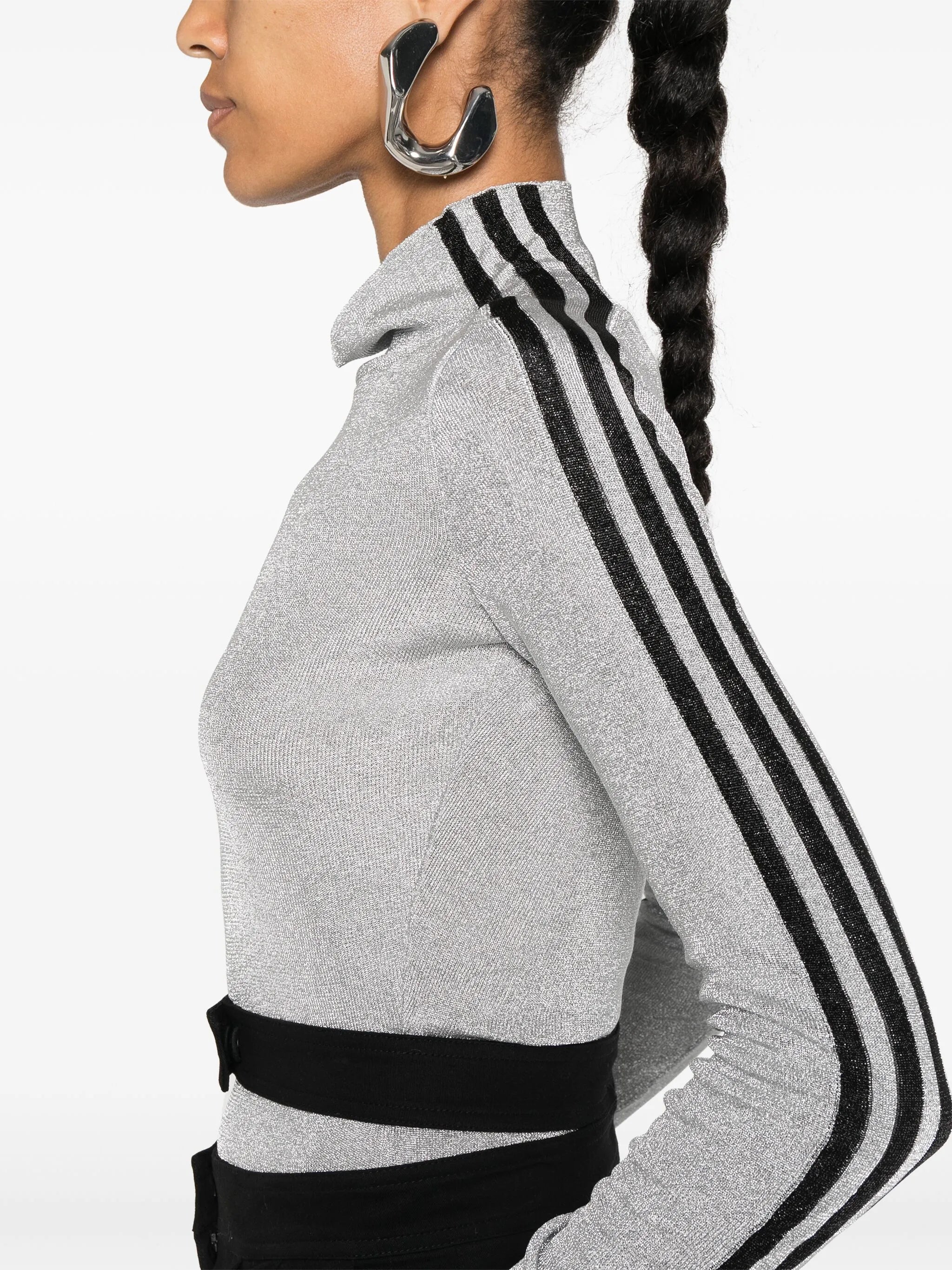 x Adidas mock-nec lurex T-shirt