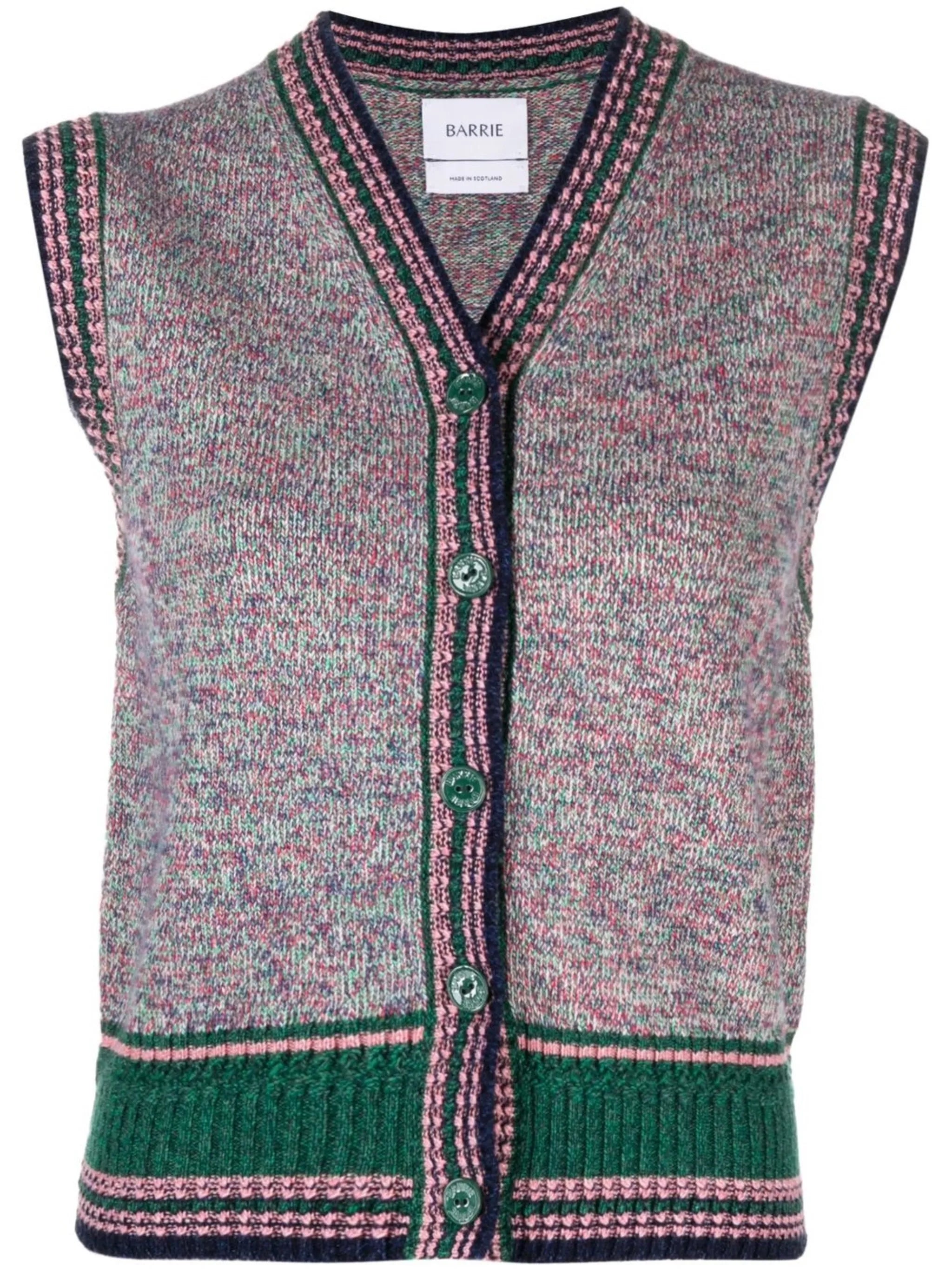 sleeveless marl cashmere cardigan