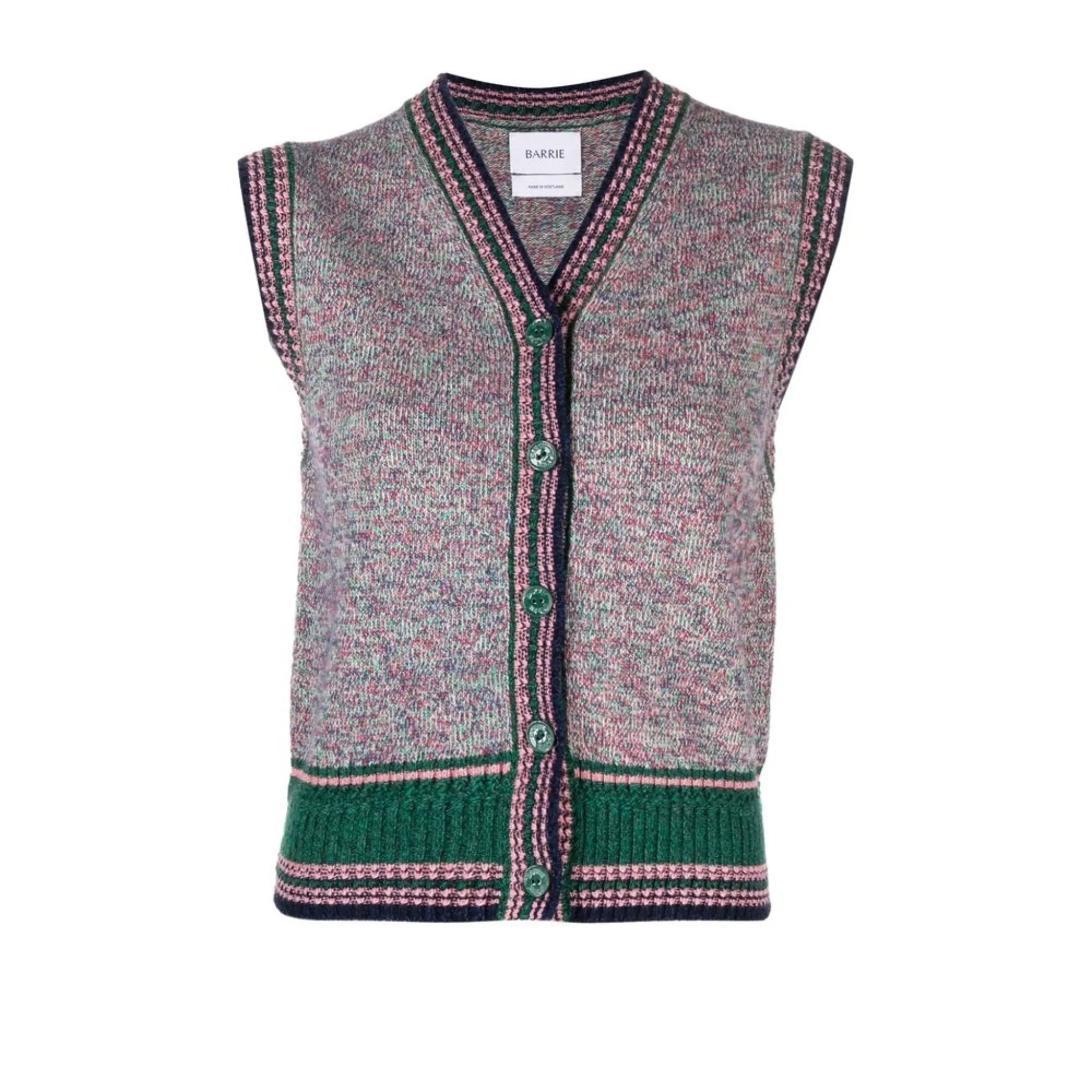 sleeveless marl cashmere cardigan