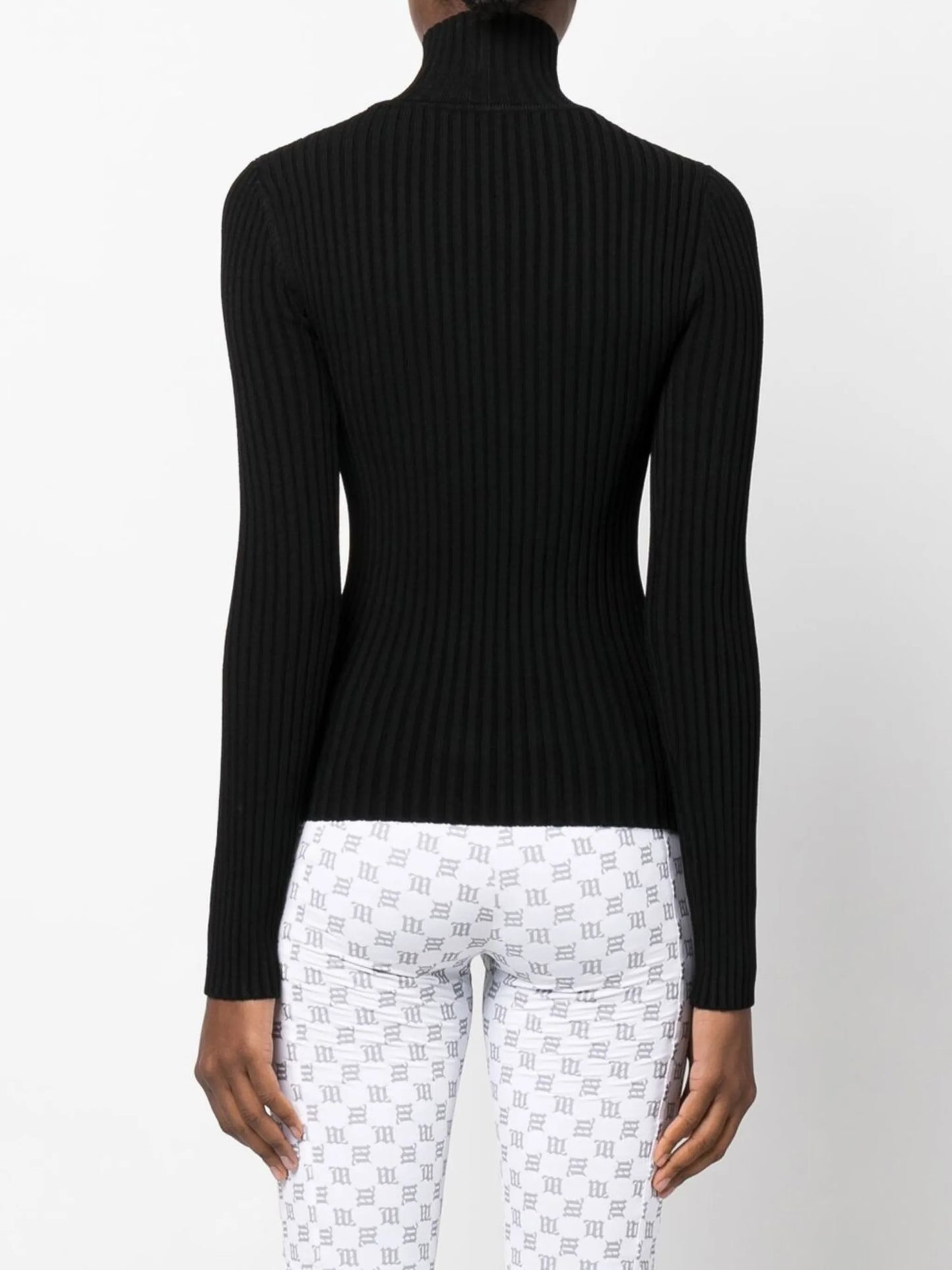 intarsia-knit logo top