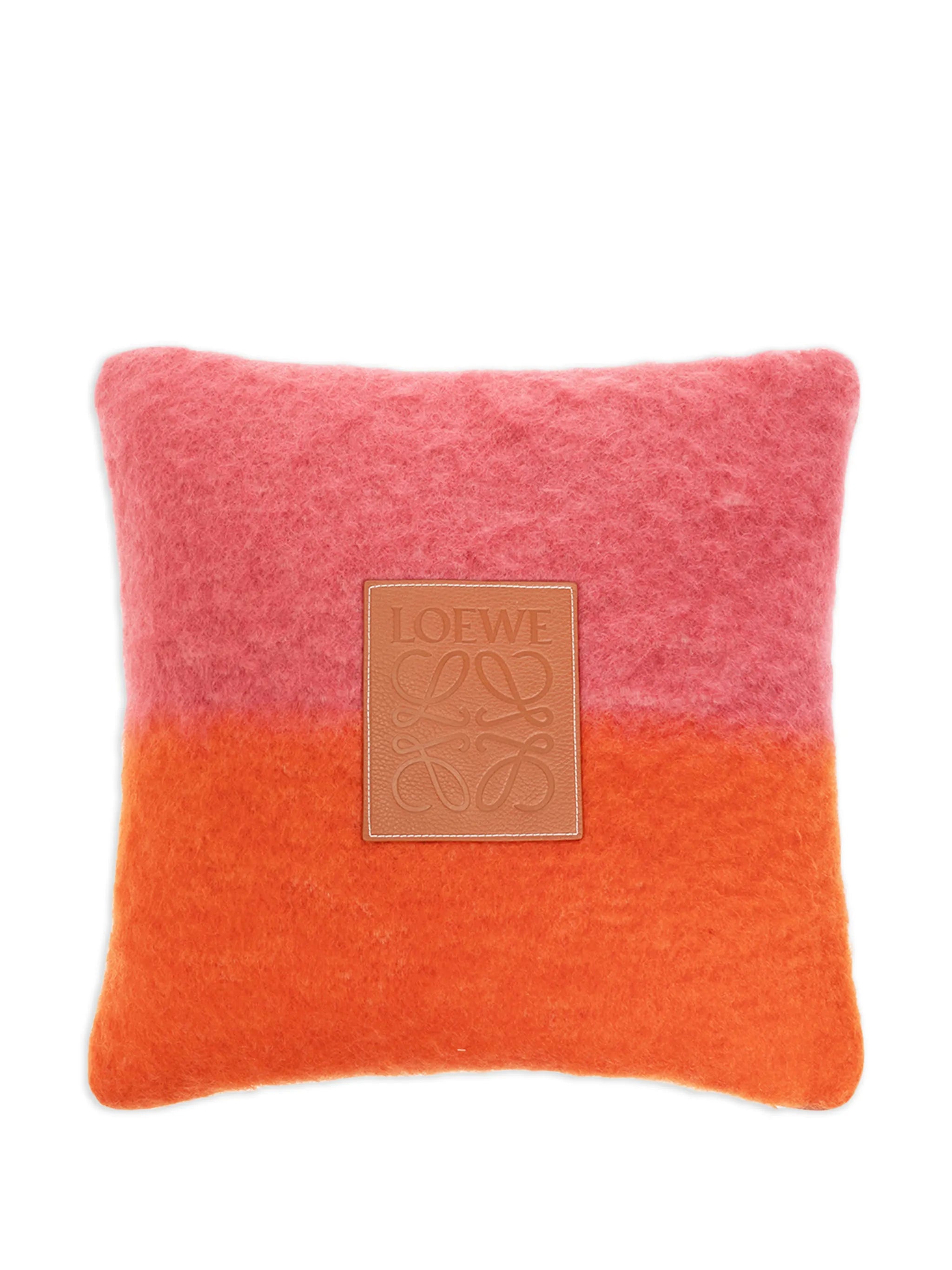 striped logo-patch cushion