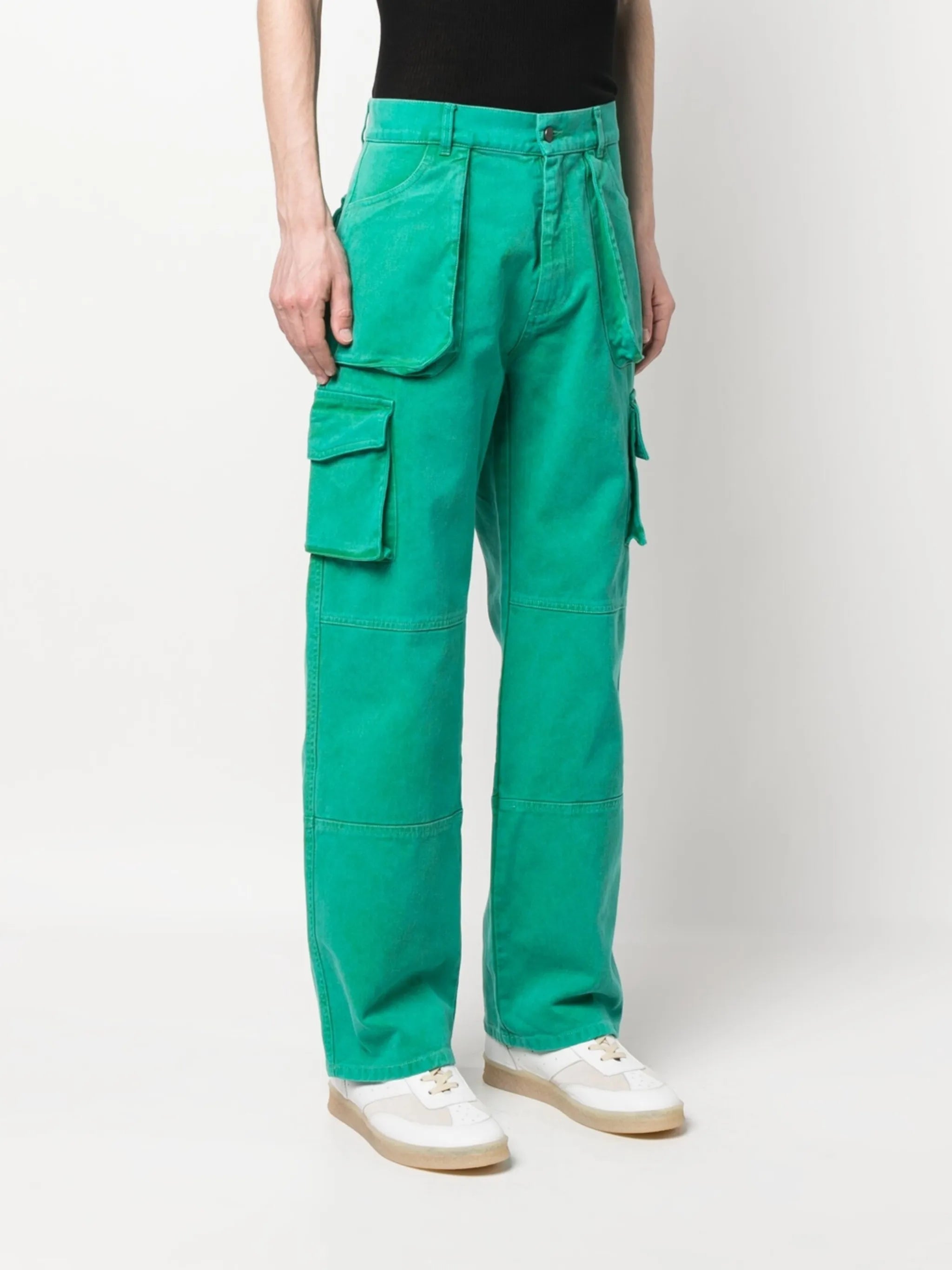 multi-pocket cotton trousers