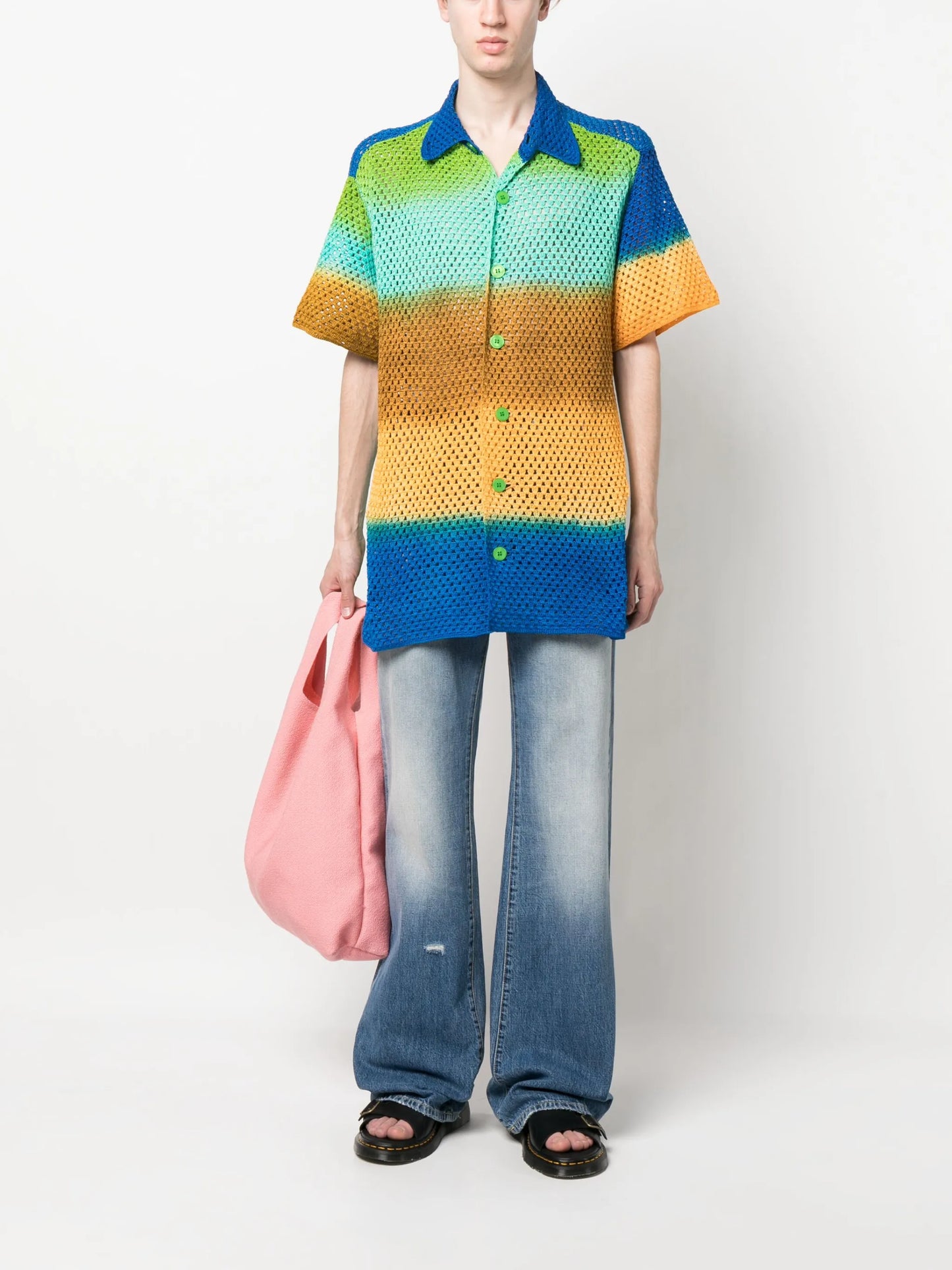 striped crochet shirt