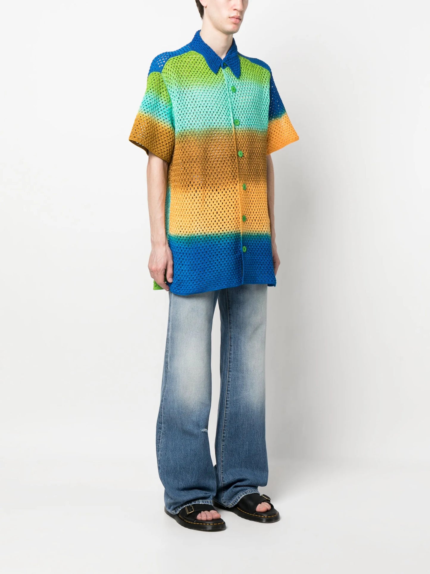striped crochet shirt