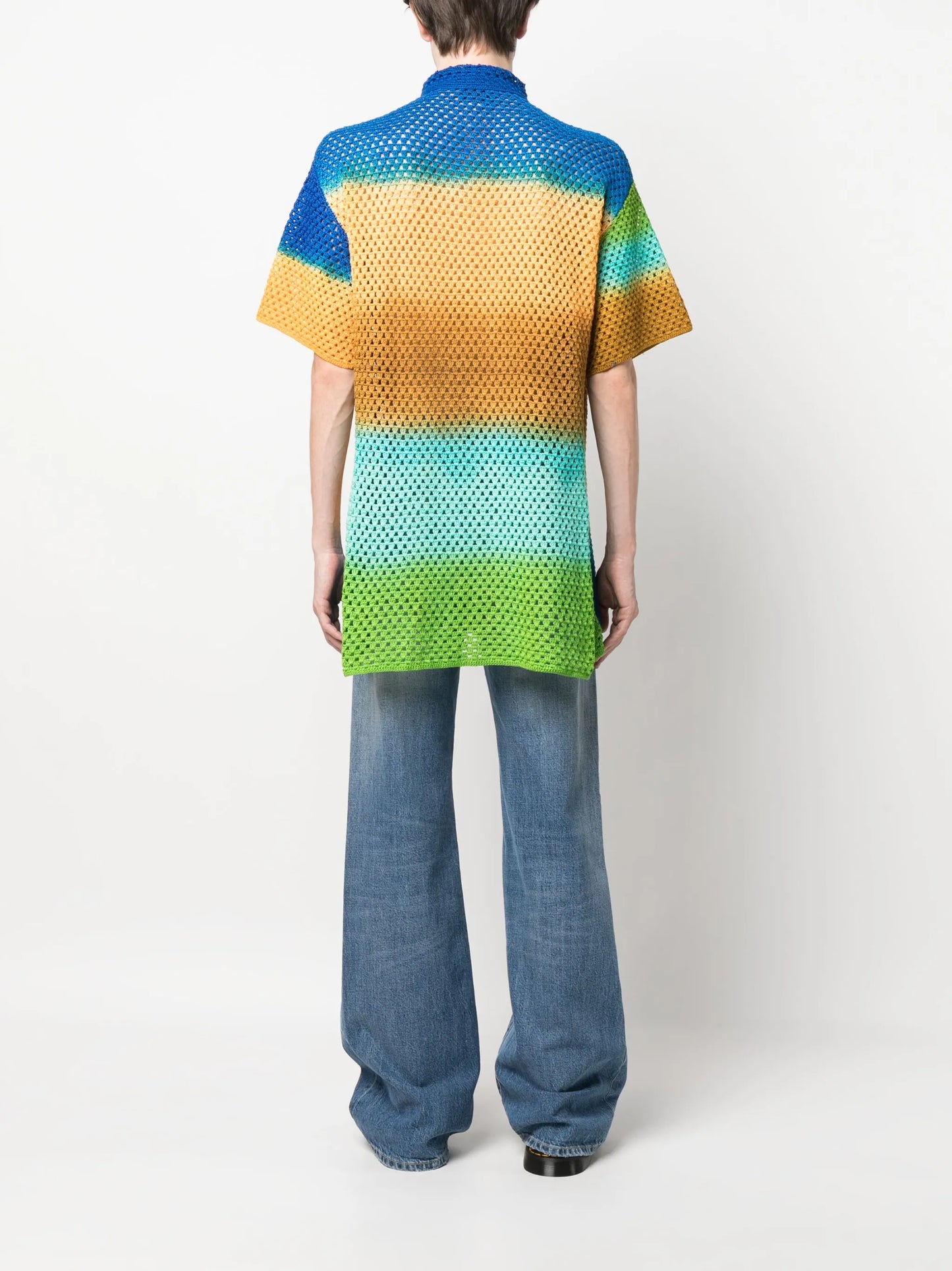 striped crochet shirt