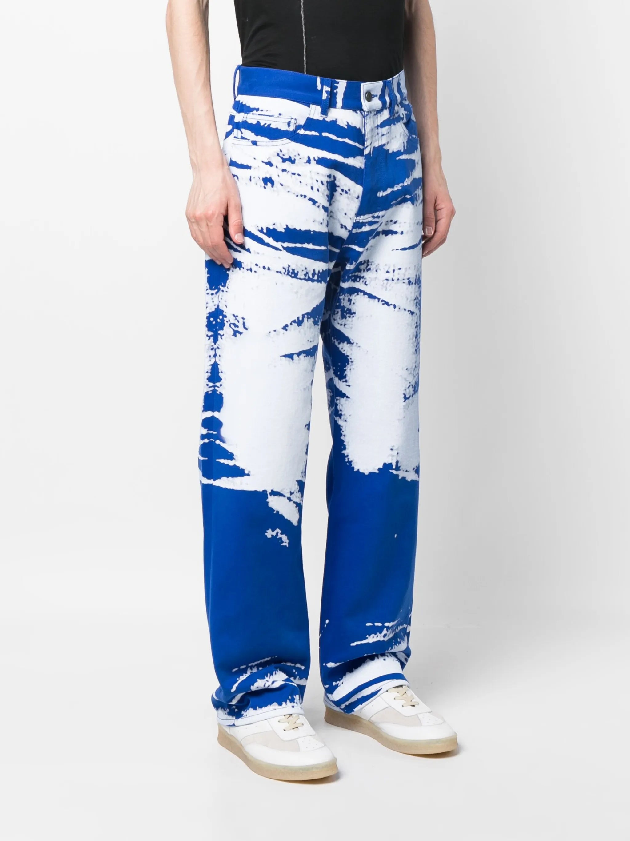 Trustworthy printed wide-leg jeans