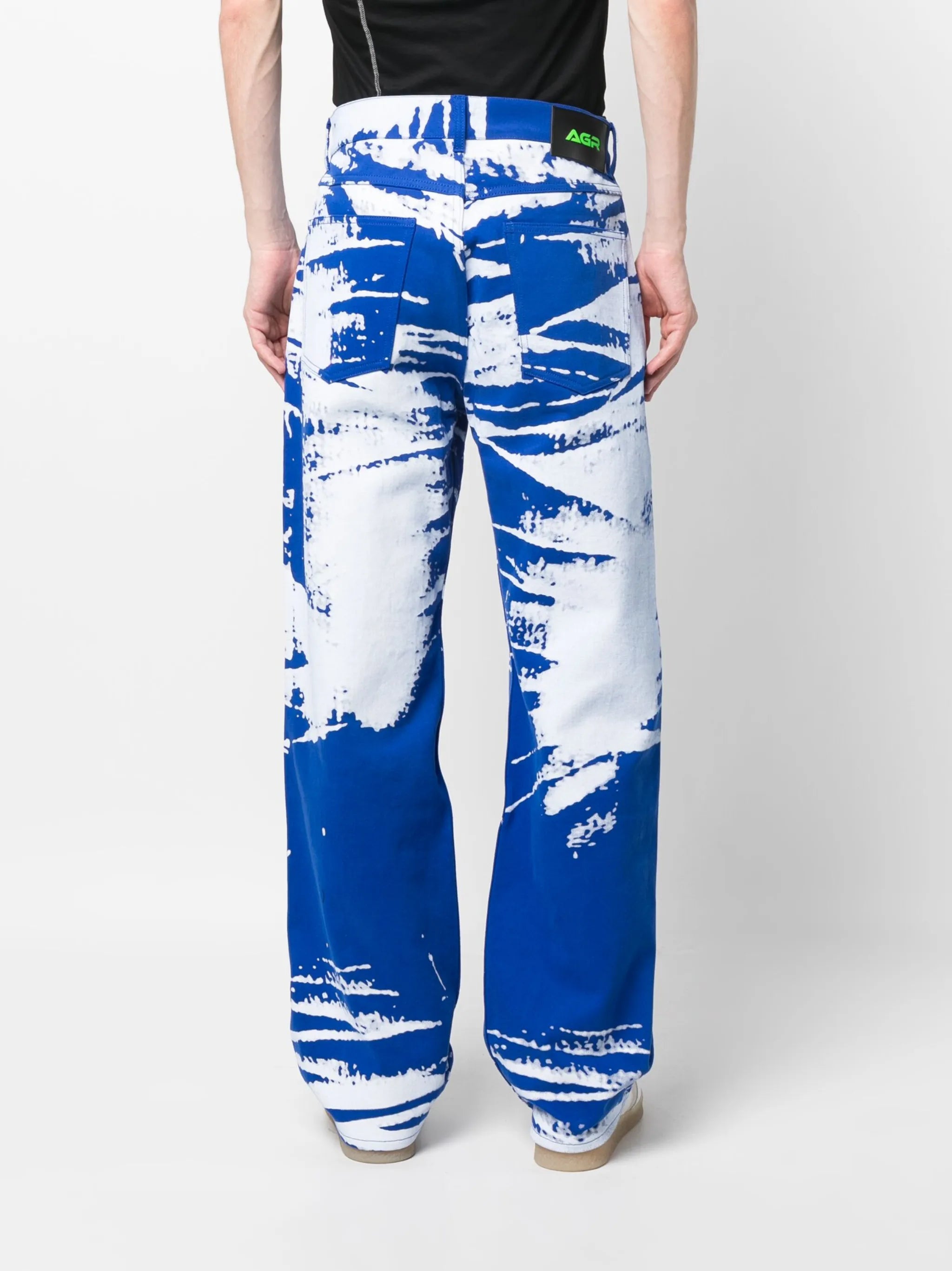 Trustworthy printed wide-leg jeans