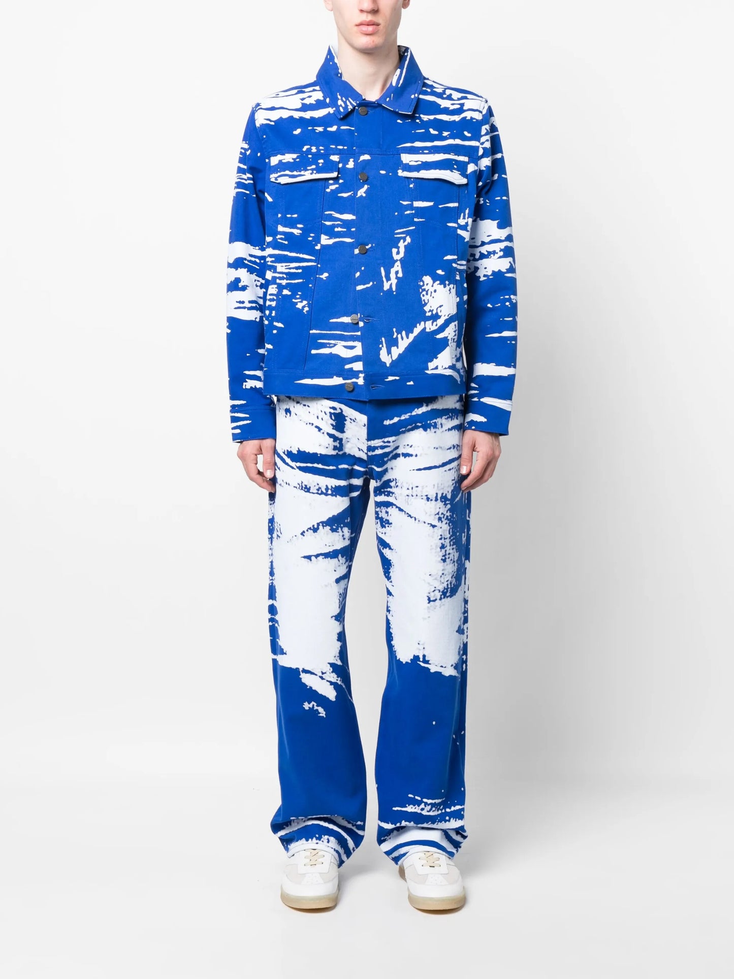 Trustworthy printed wide-leg jeans