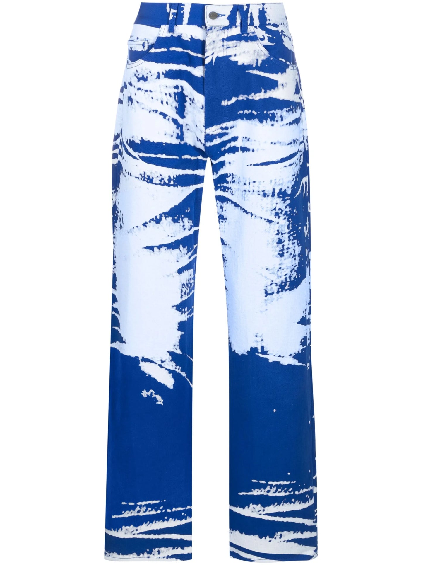 Trustworthy printed wide-leg jeans