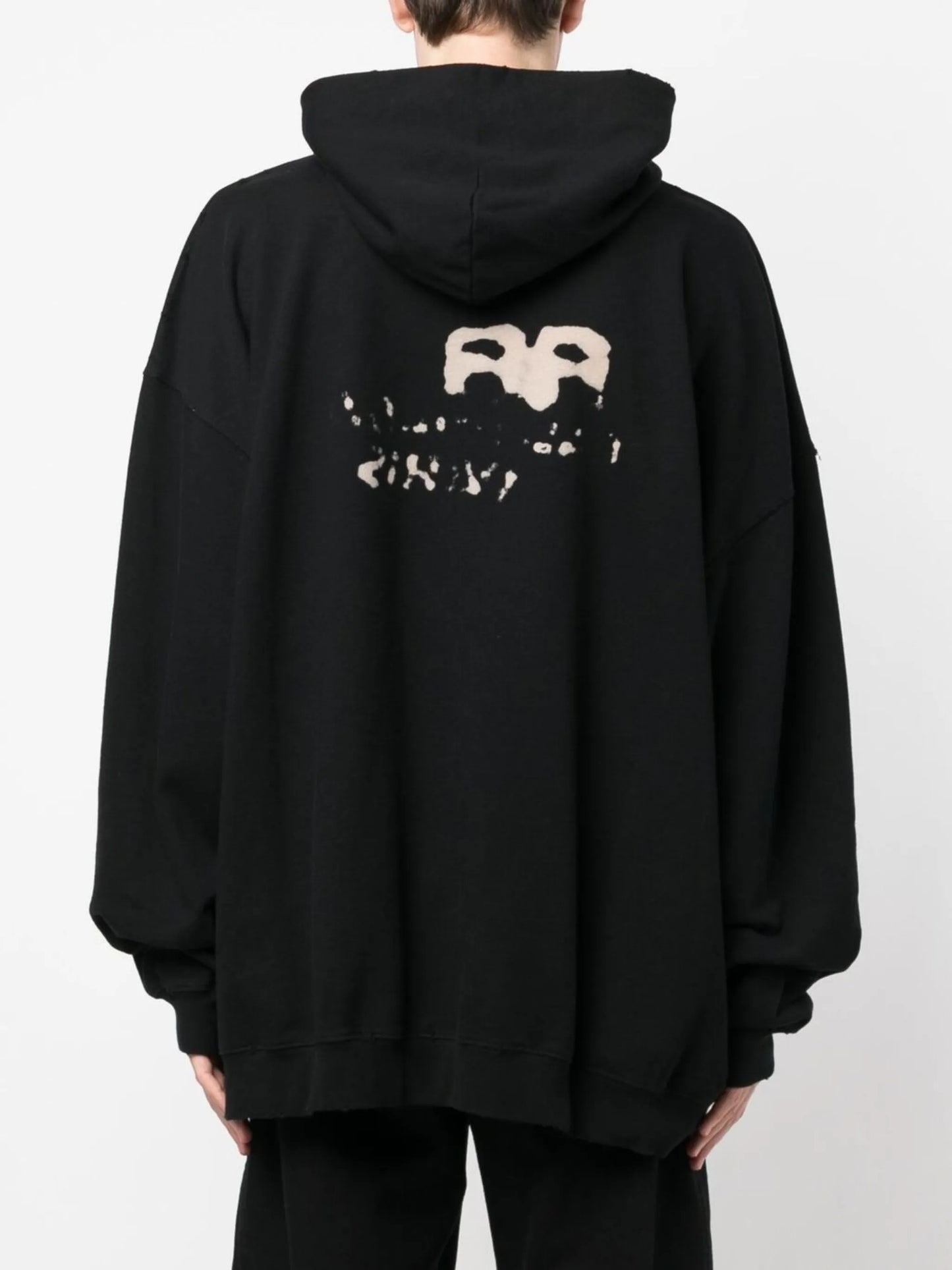 graffiti-logo cotton hoodie