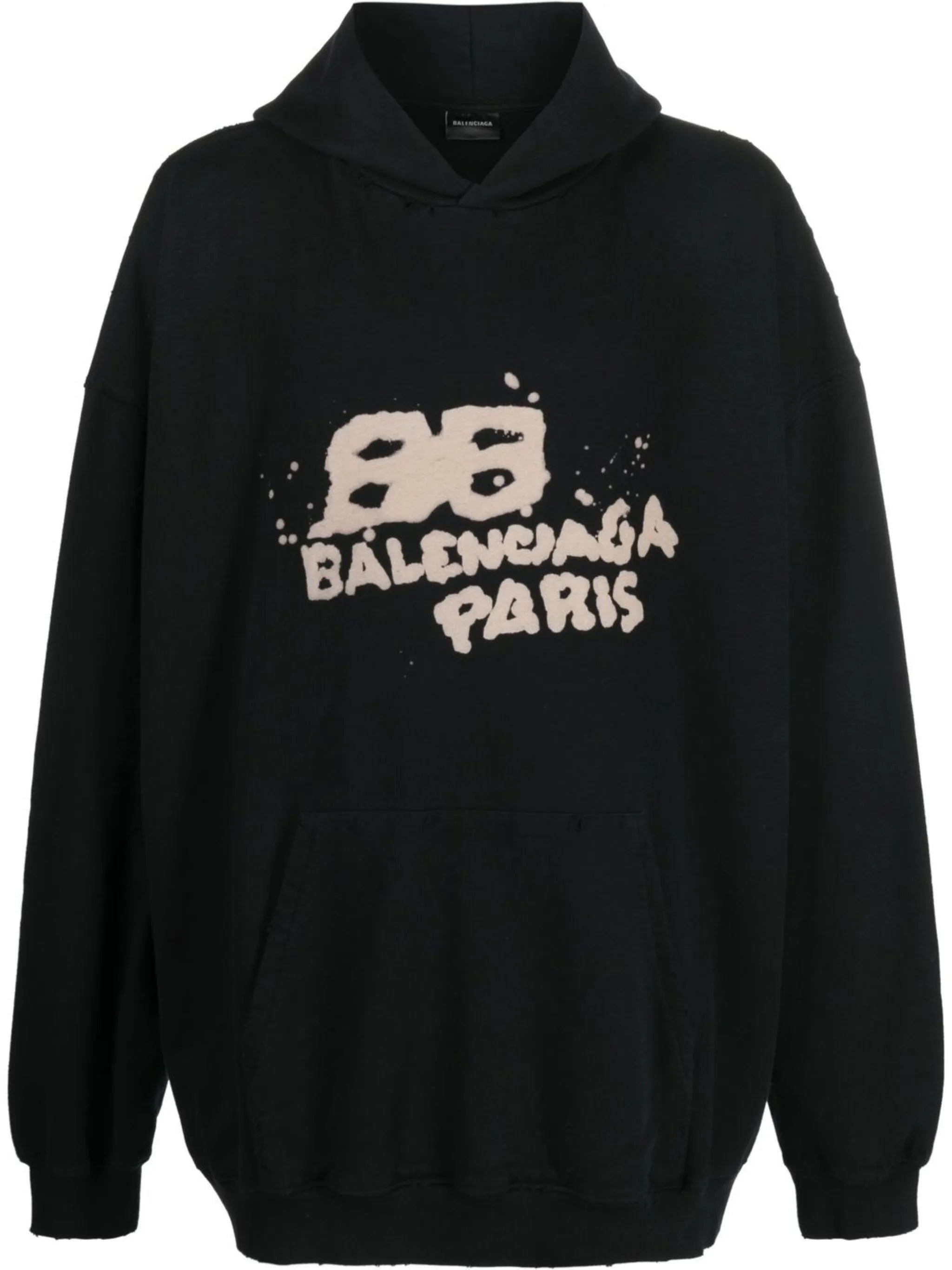 graffiti-logo cotton hoodie