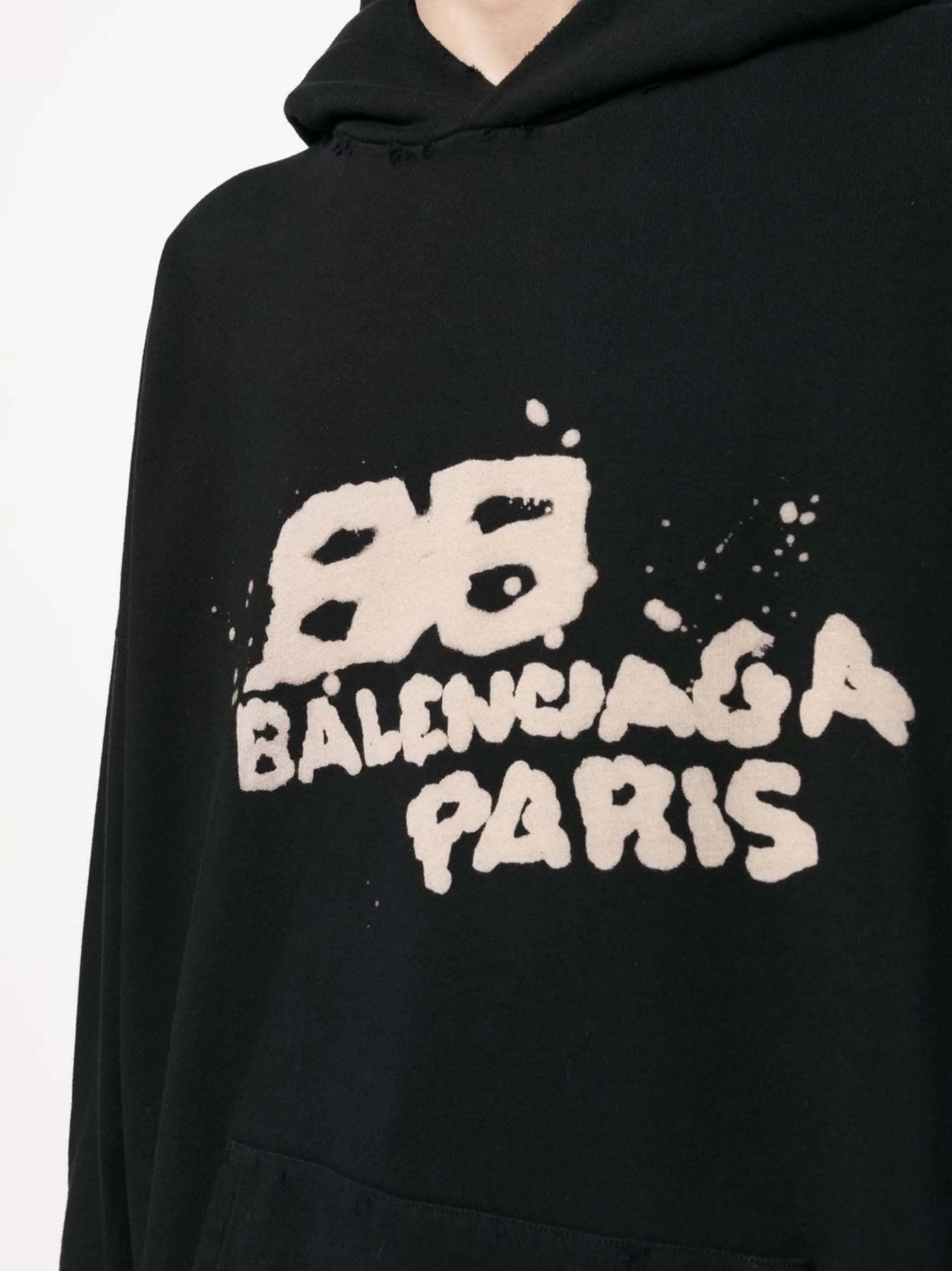 graffiti-logo cotton hoodie