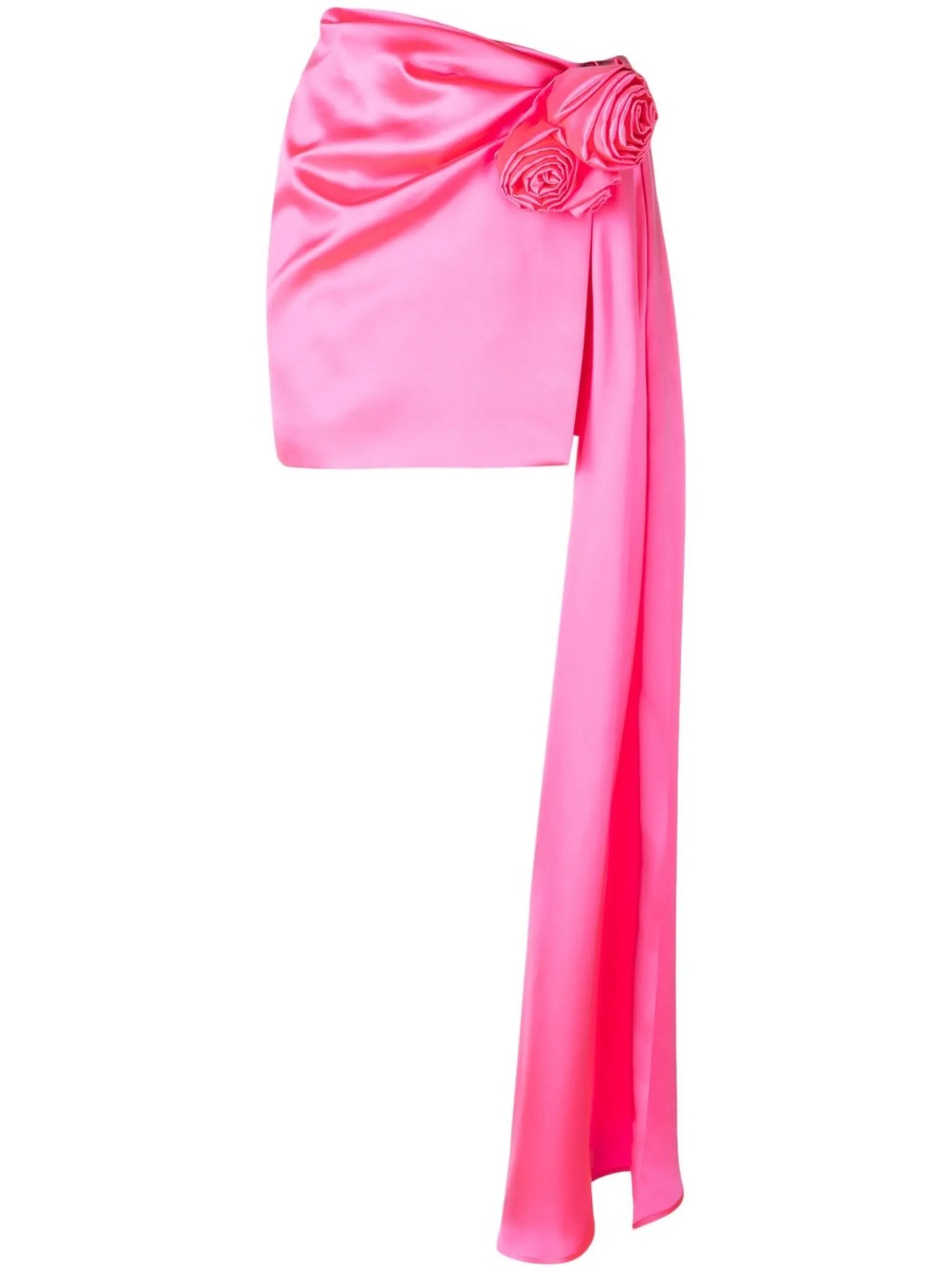 high-waisted drape-detail skirt