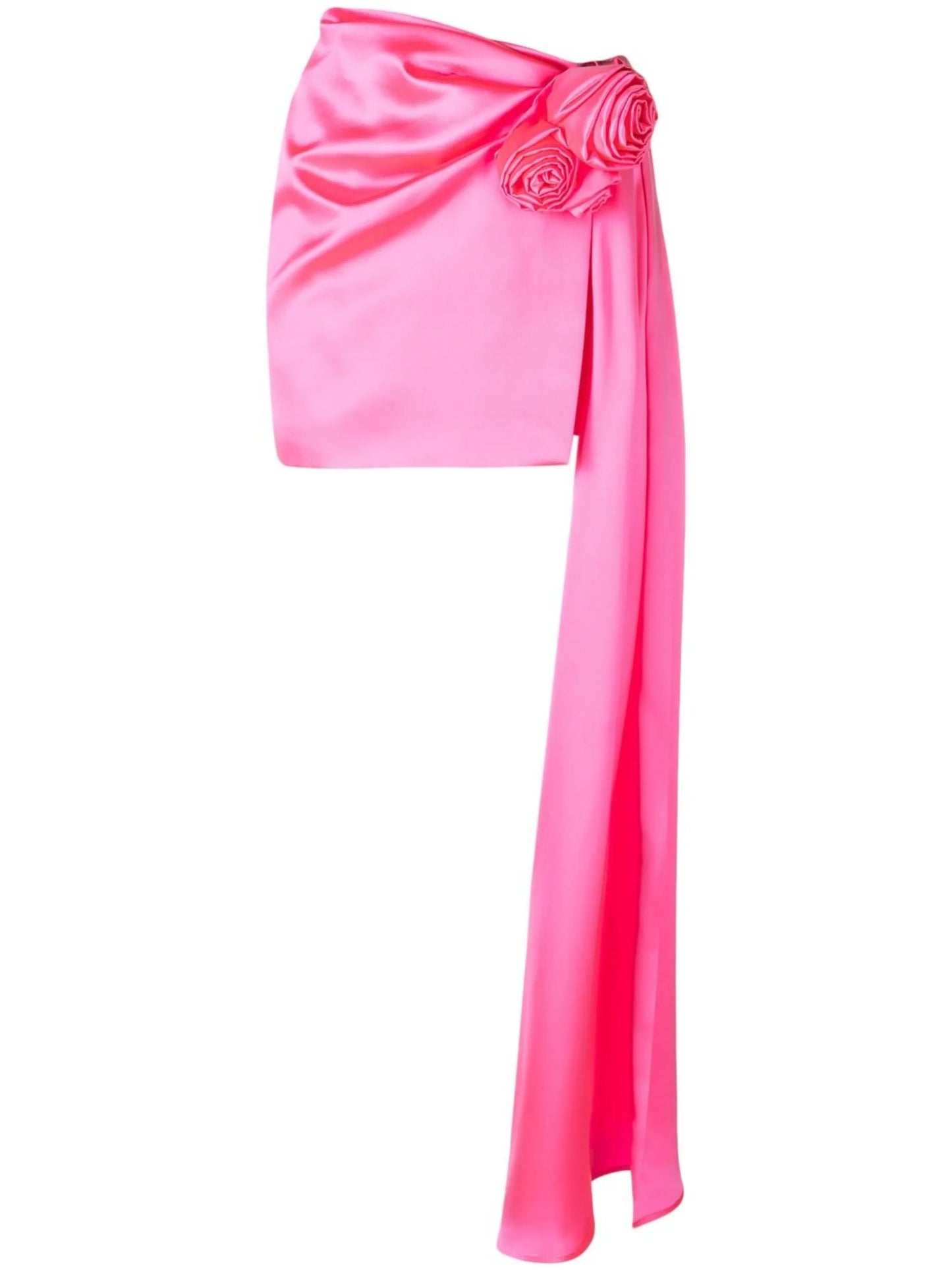 high-waisted drape-detail skirt