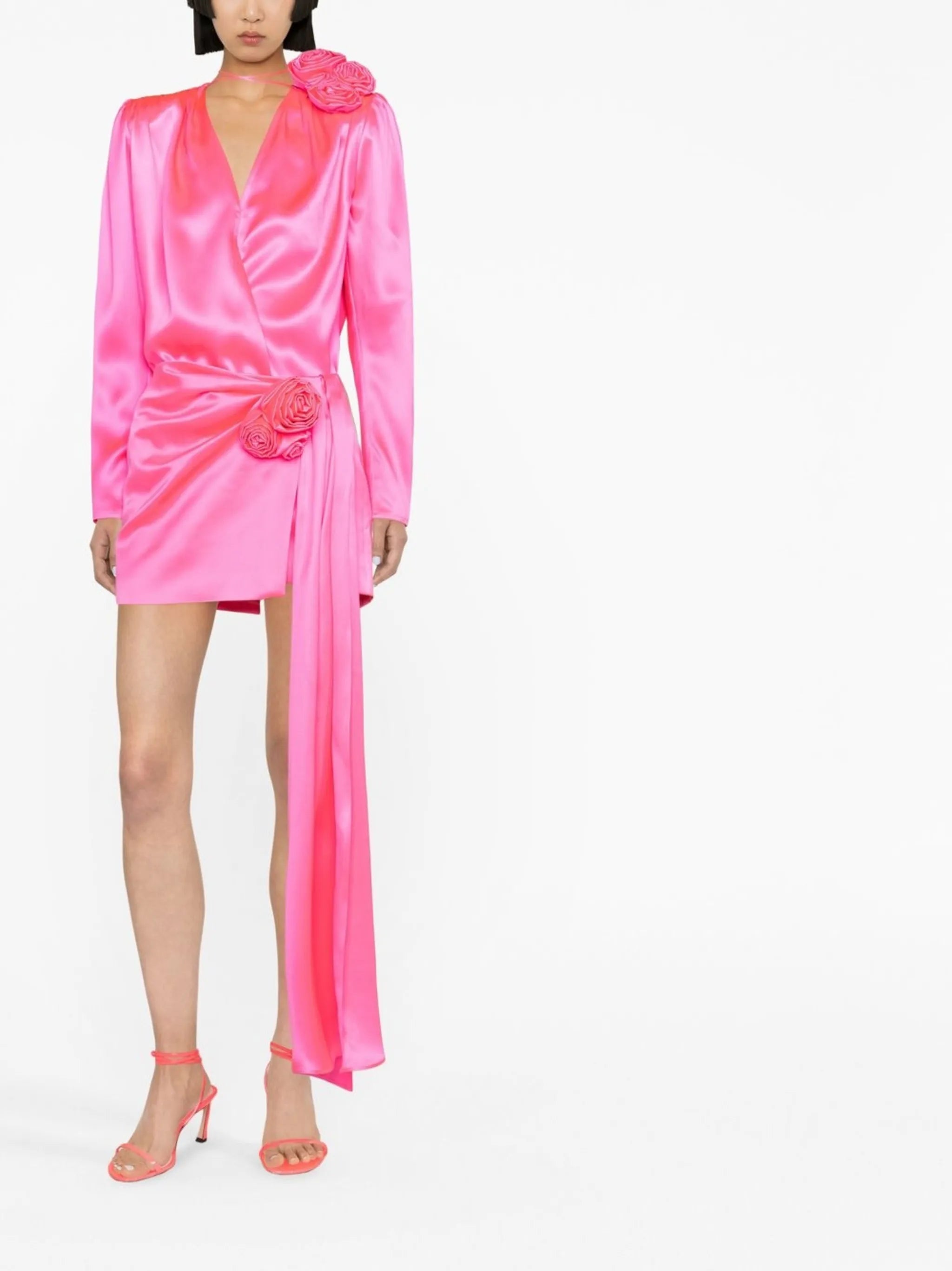 high-waisted drape-detail skirt