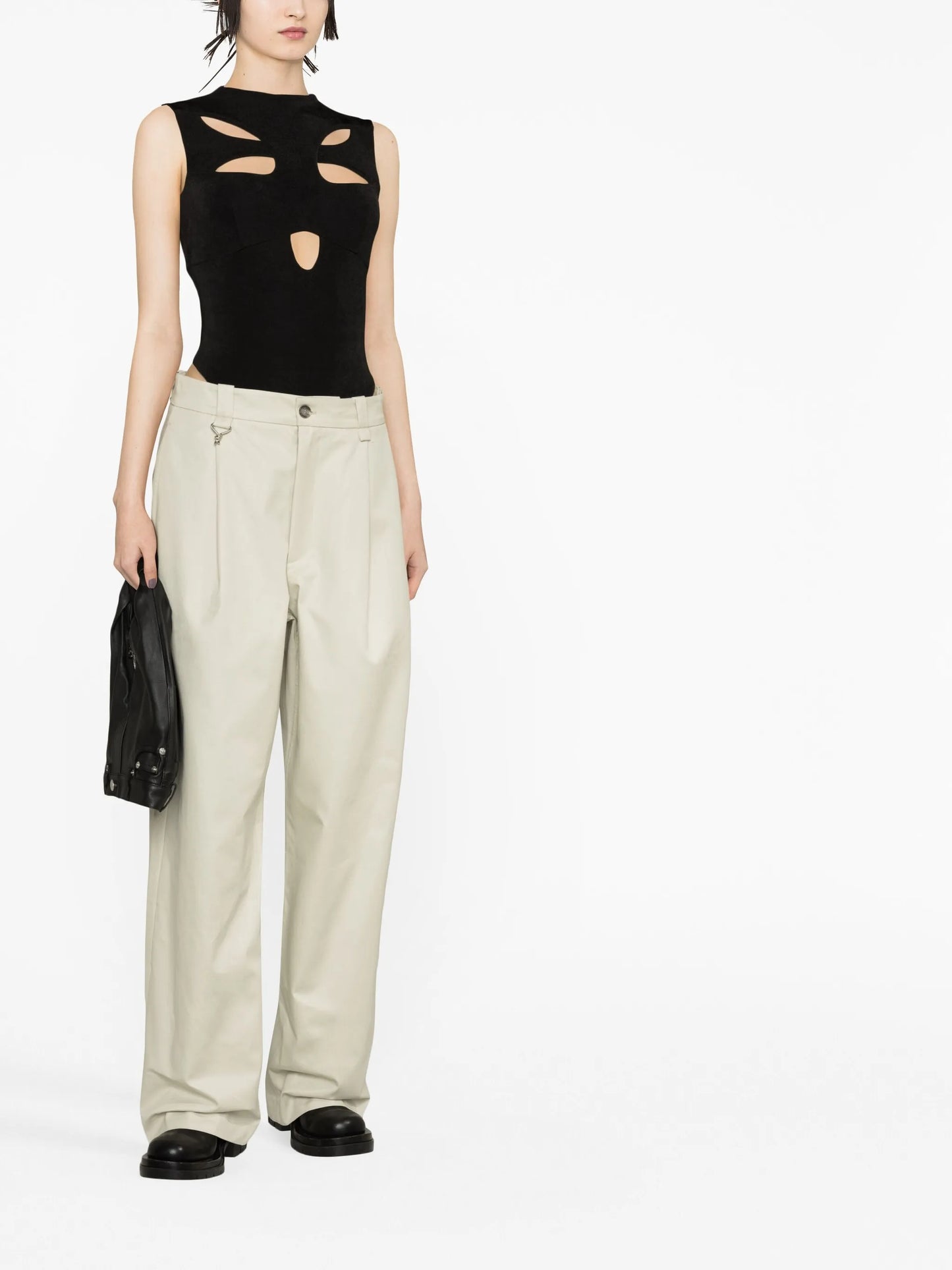 wide-leg chino trousers