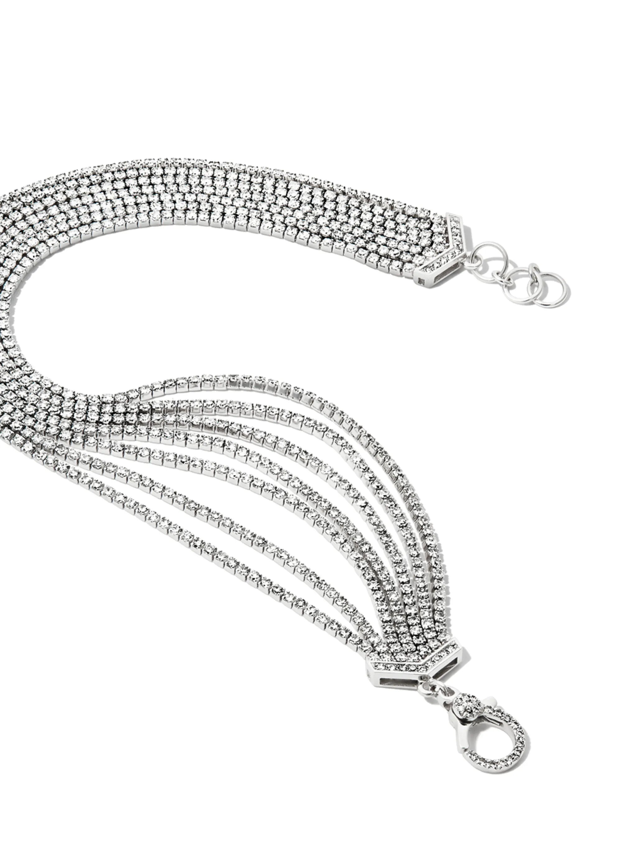 18kt white gold 7 Thread diamond bracelet