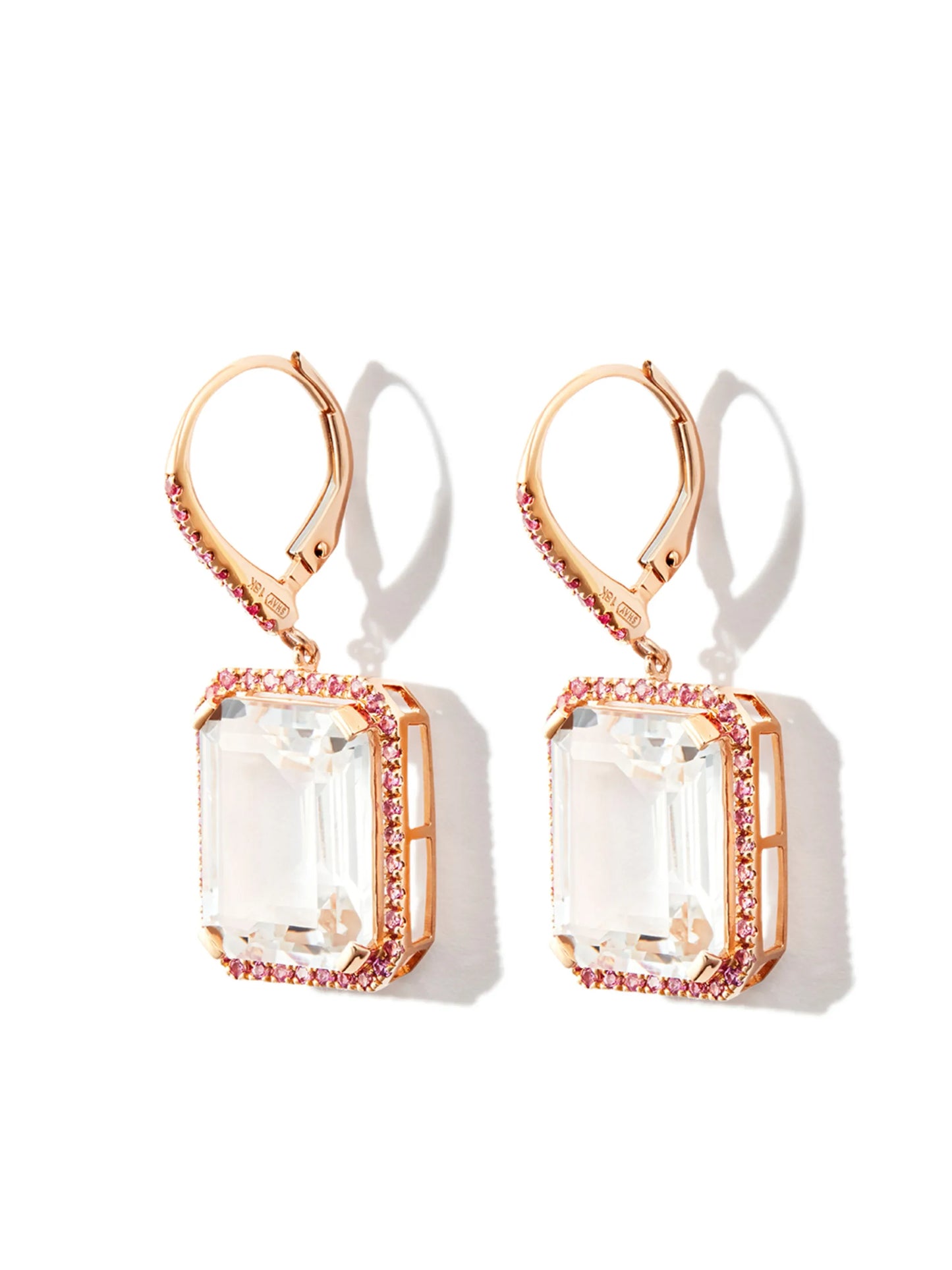 18kt yellow gold diamond and sapphire drop earrings