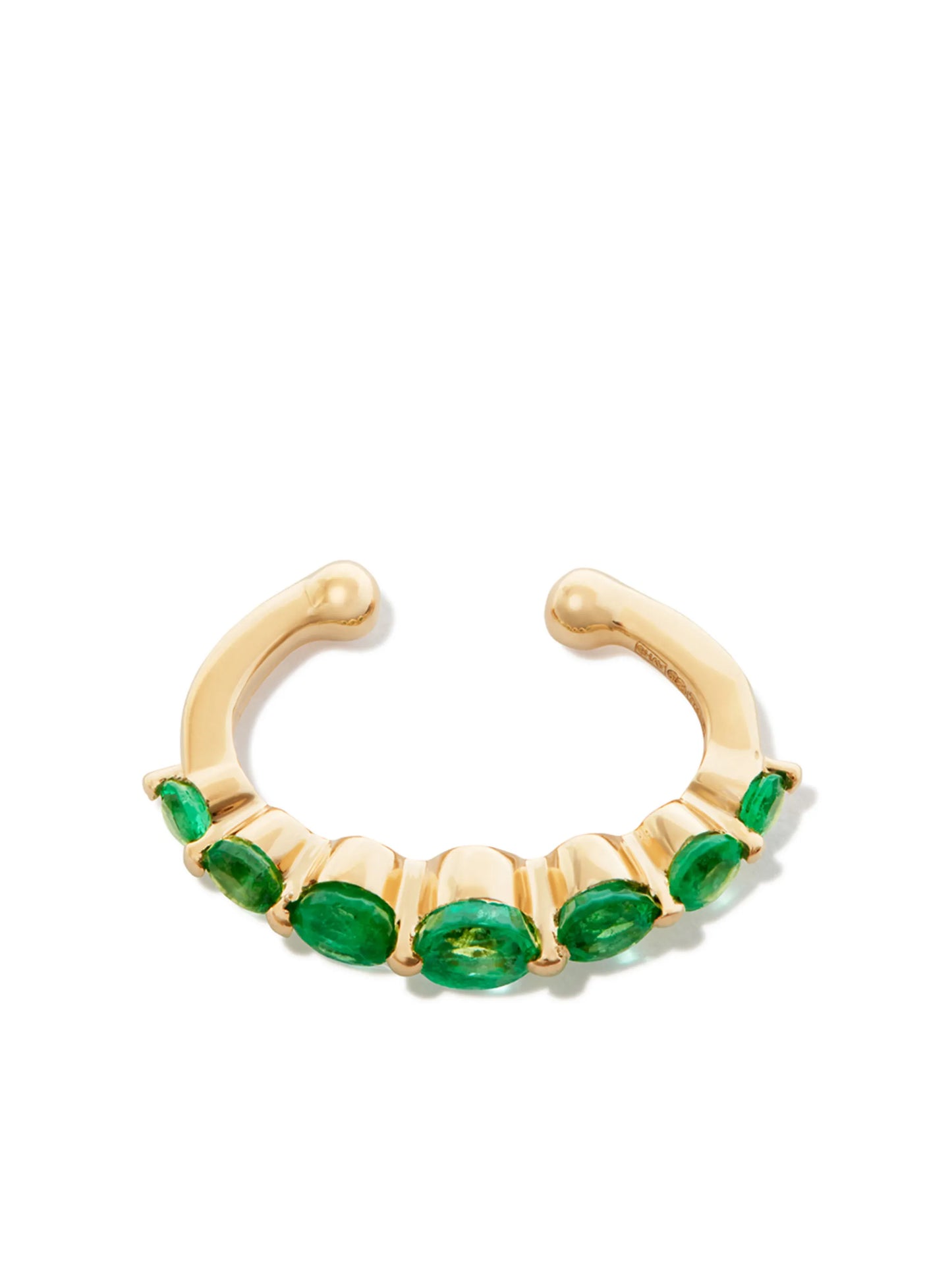 18kt yellow gold emerald ear cuff