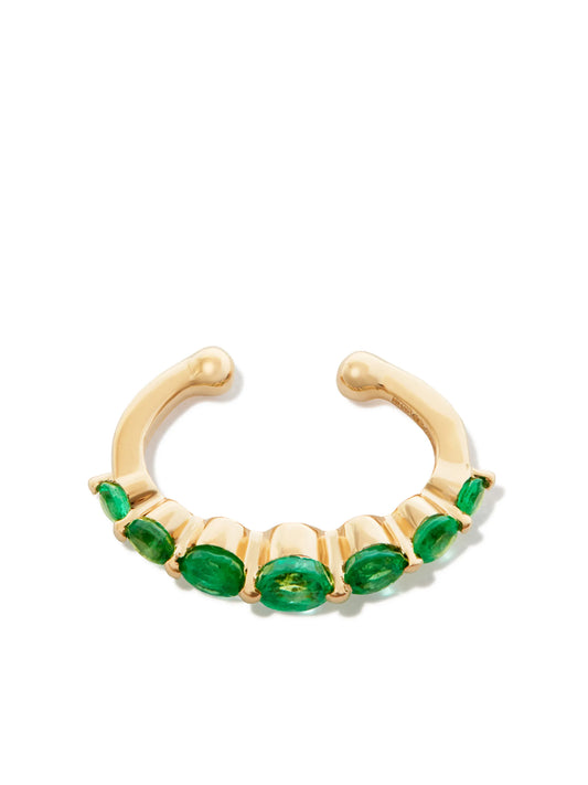 18kt yellow gold emerald ear cuff