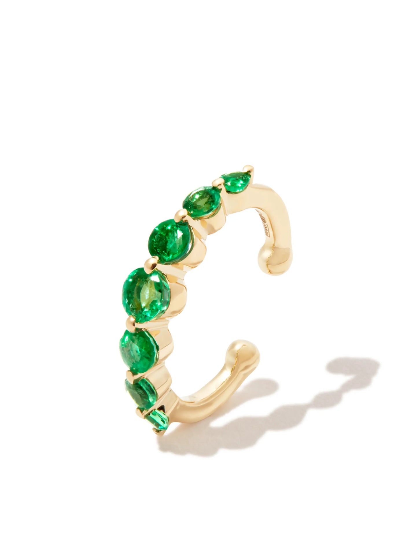 18kt yellow gold emerald ear cuff