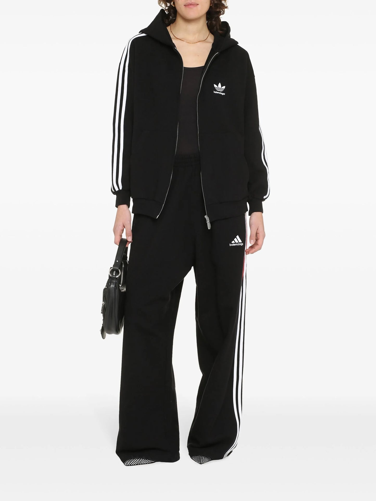x adidas 3-Stripes zip-front hoodie