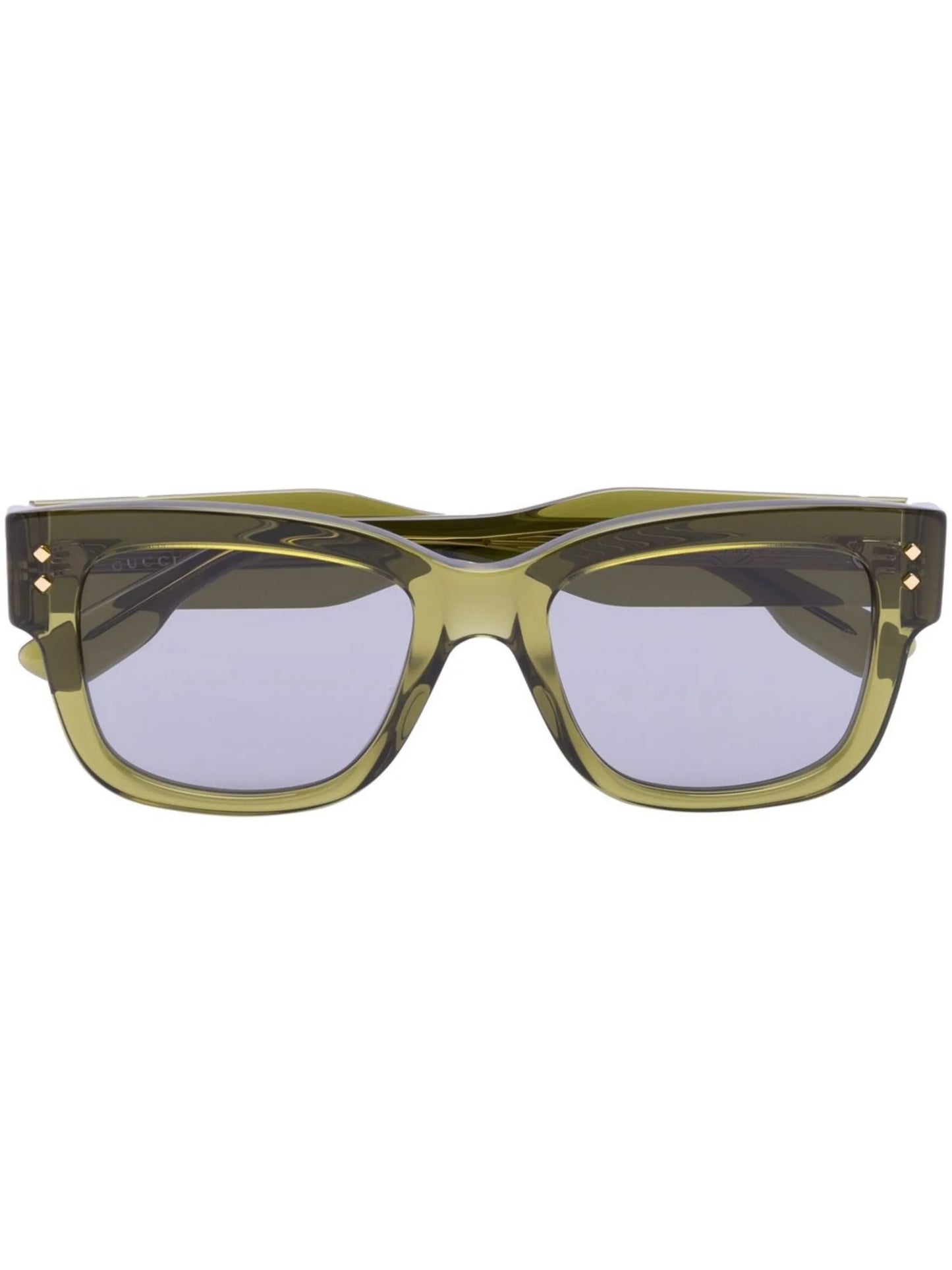 square transparent-frame sunglasses
