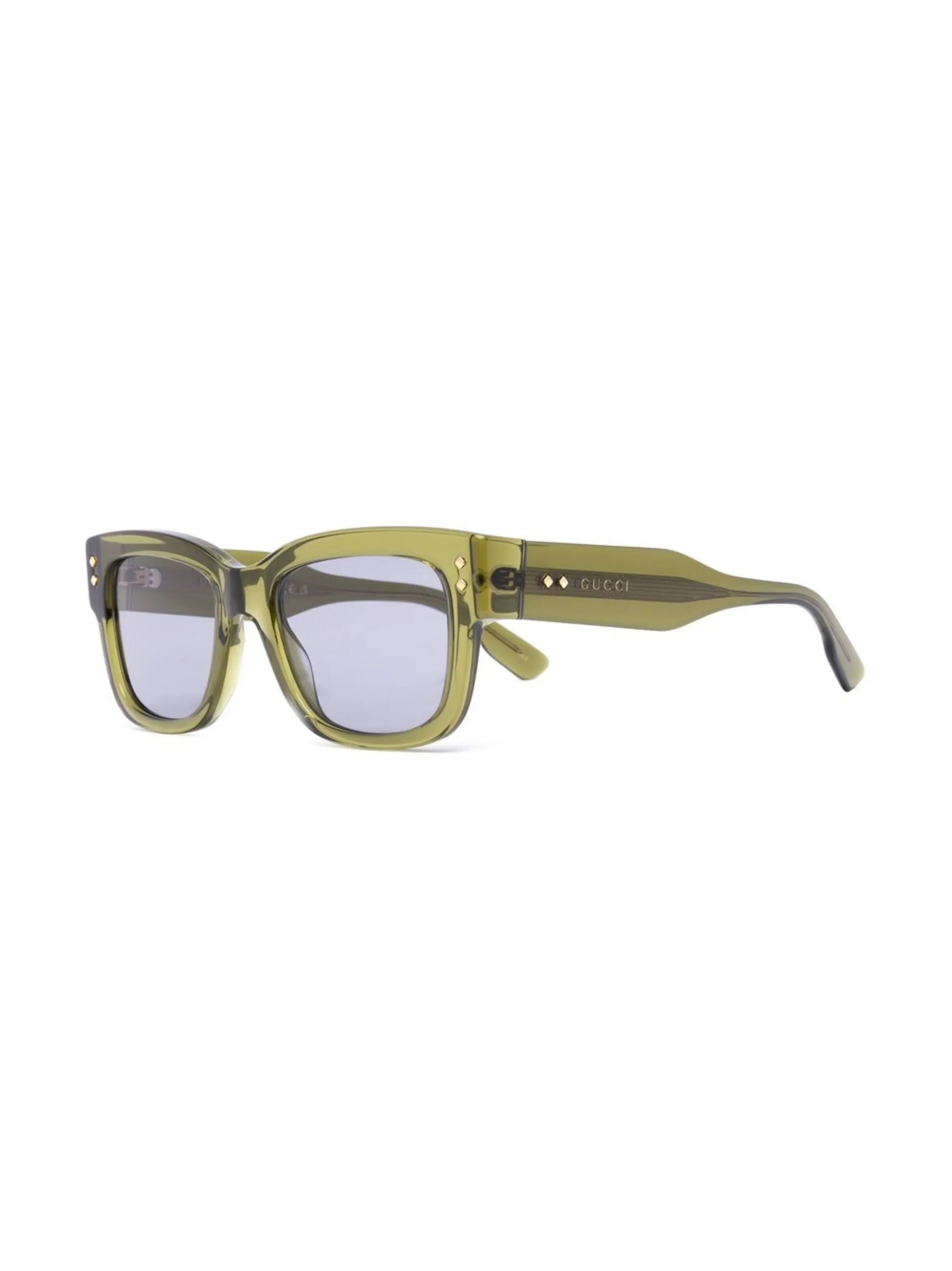 square transparent-frame sunglasses